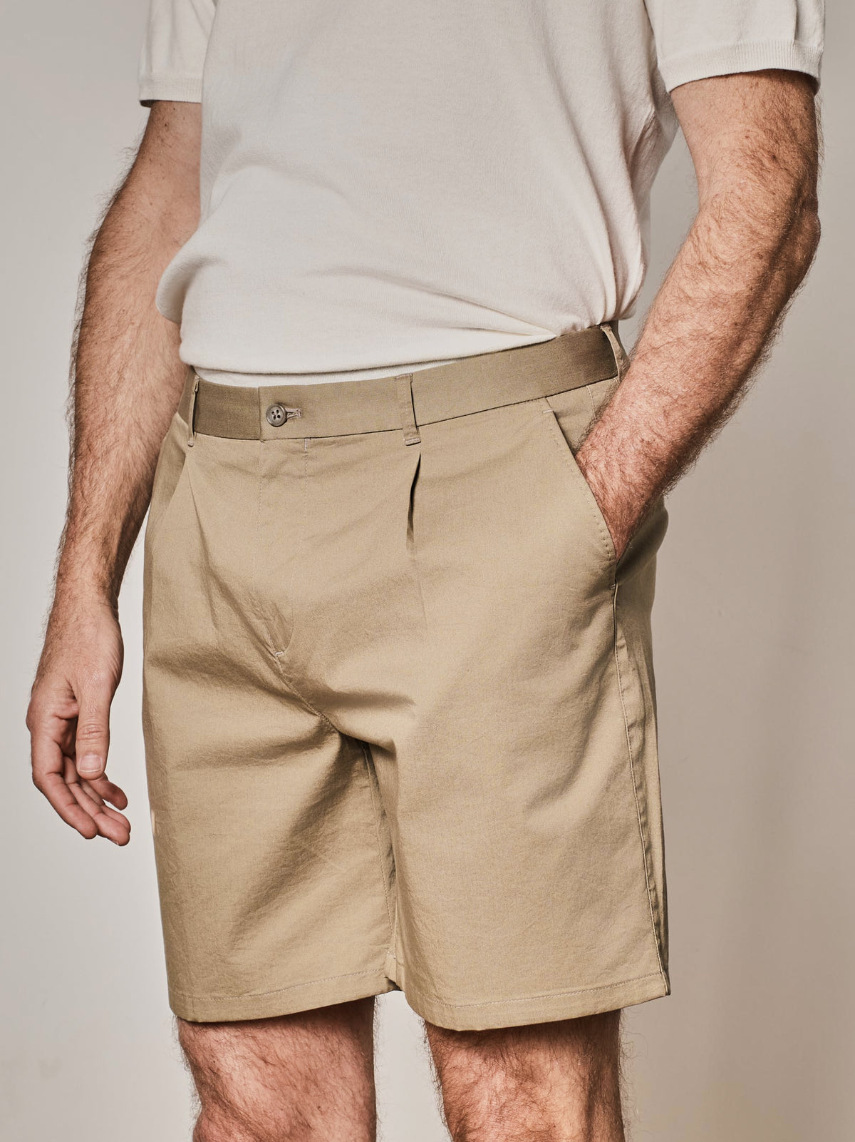 Taupe Pleated Shorts