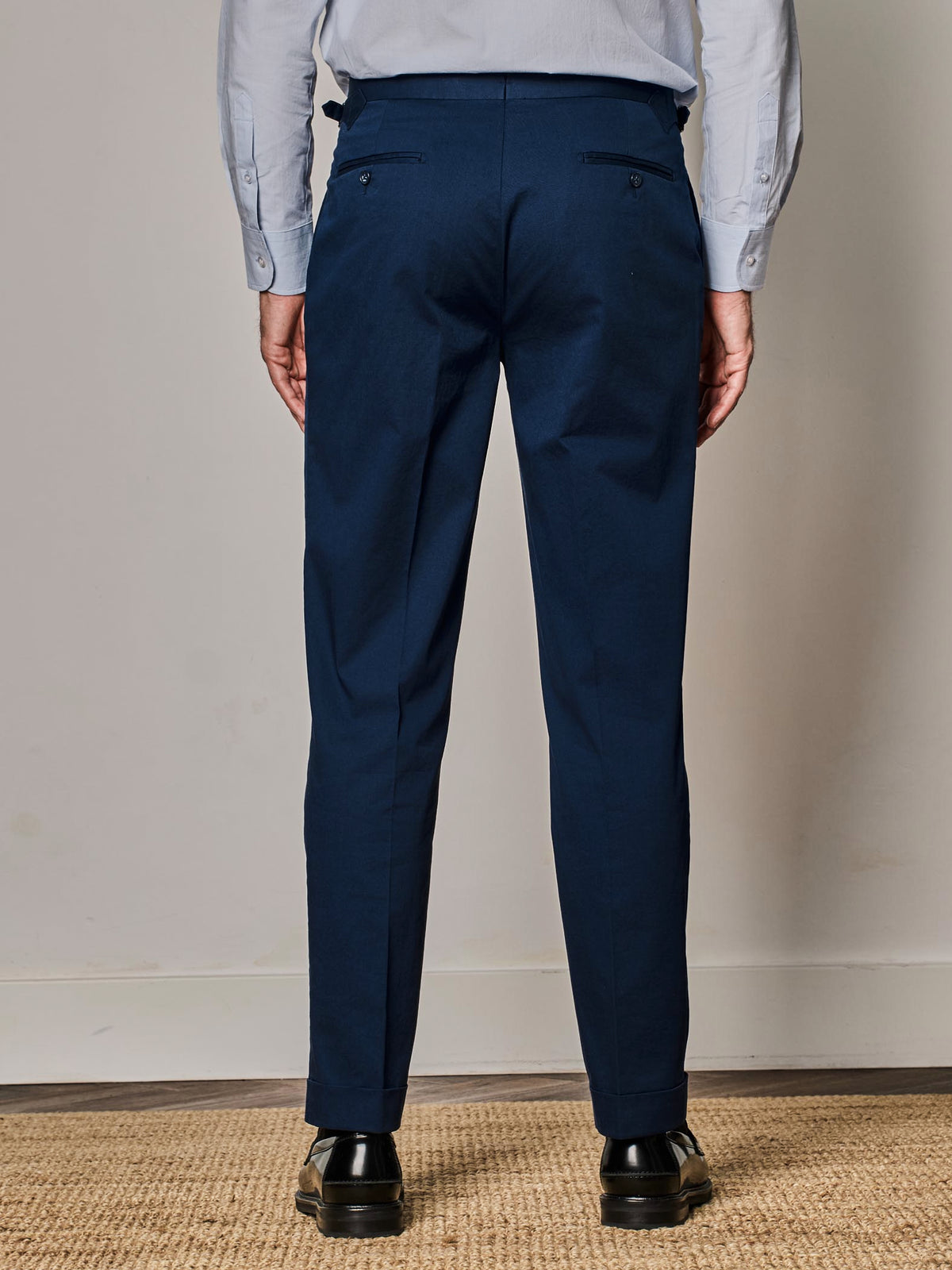 Blue Side Adjuster Pleated Trouser
