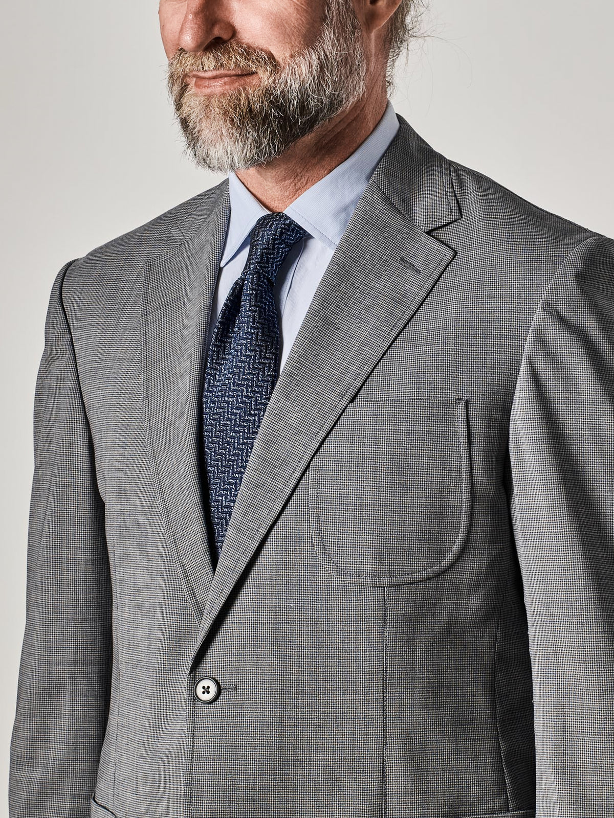 Deconstructed Grey Houndstooth Blazer