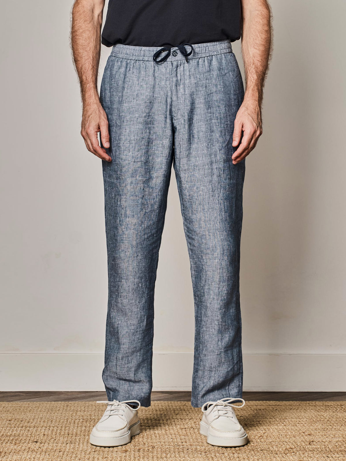 Denim Blue Linen Jogger Pant
