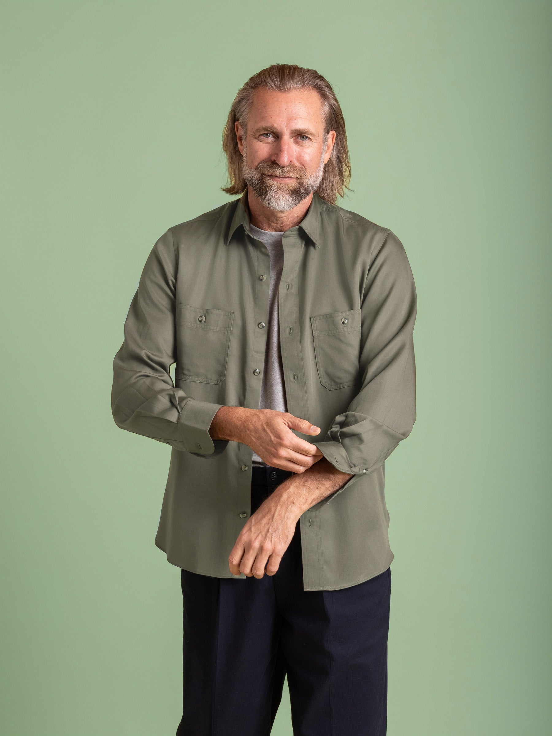 Olive Tencel Osaka Shirt