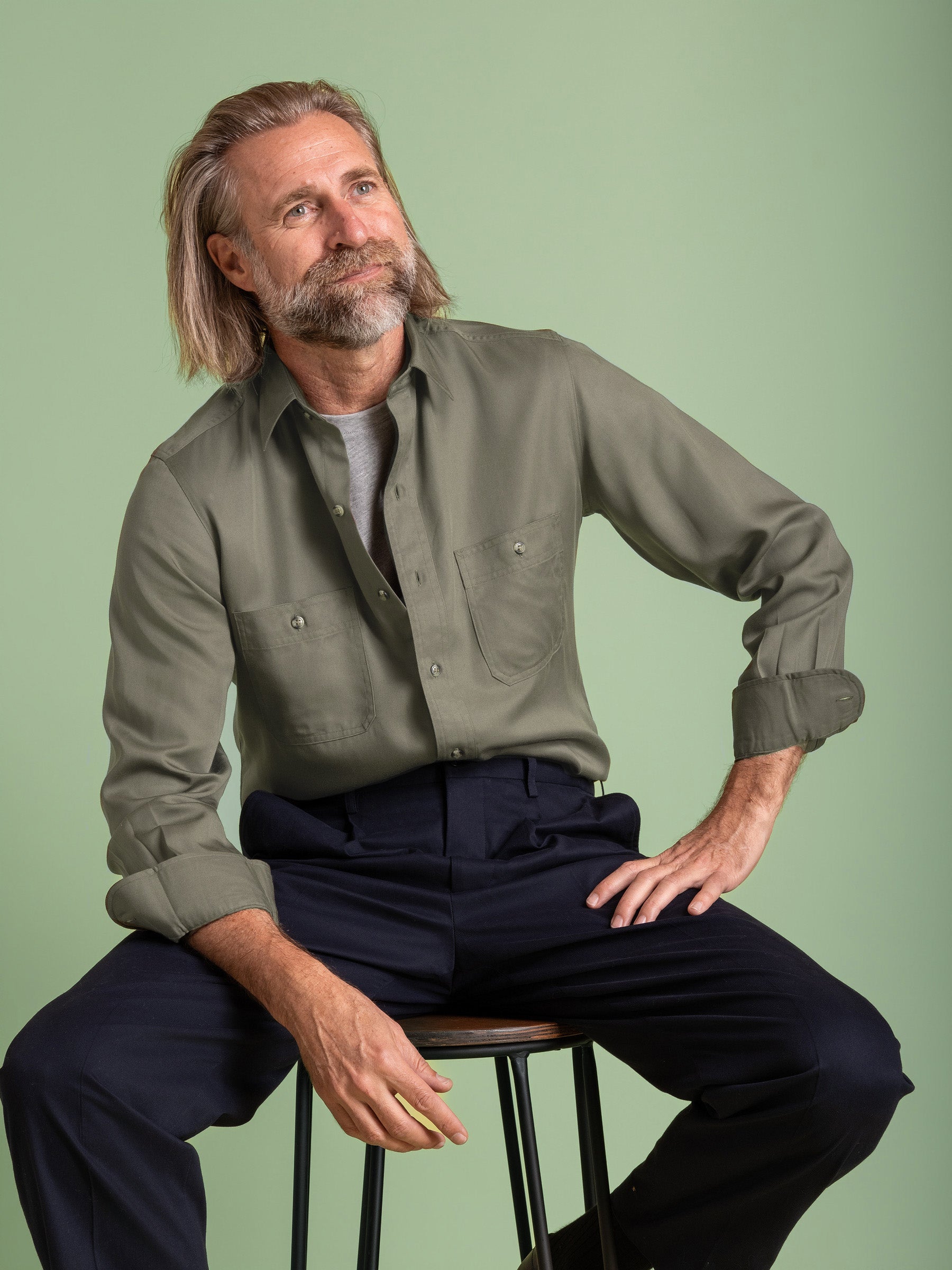Olive Tencel Osaka Shirt