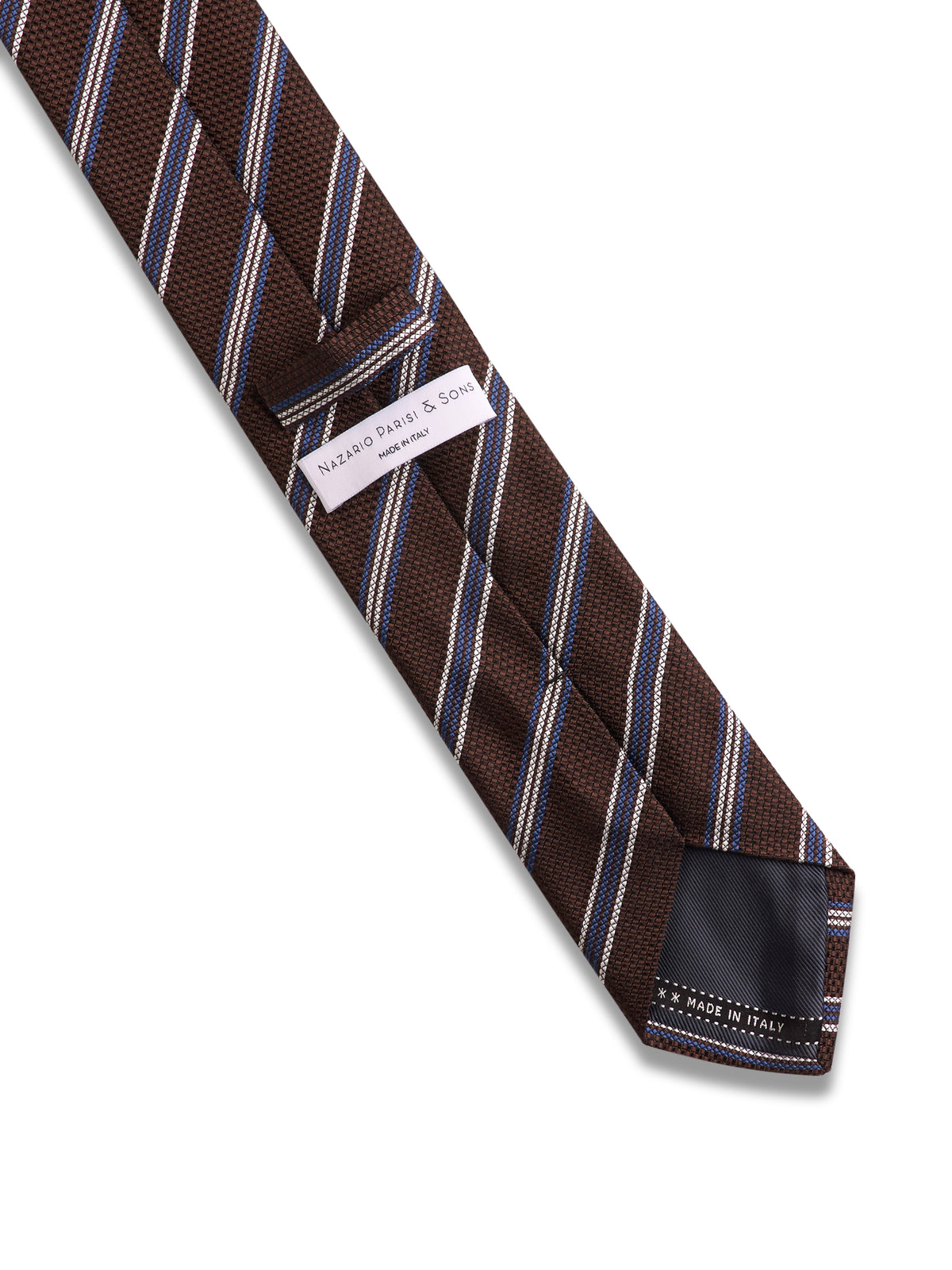 Brown & Blue Stripe Silk Tie