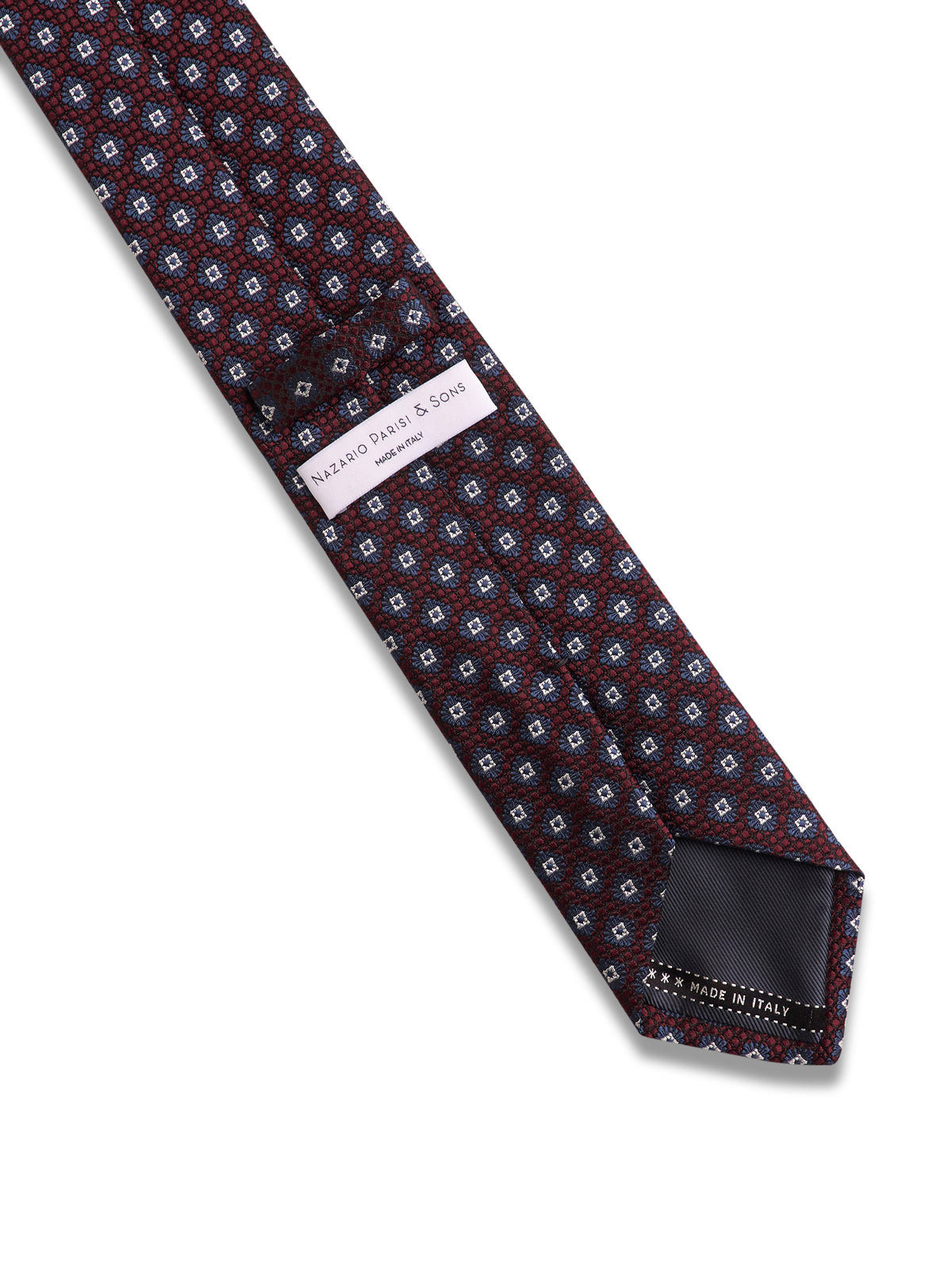 Burgundy & Blue Medallion Silk Tie