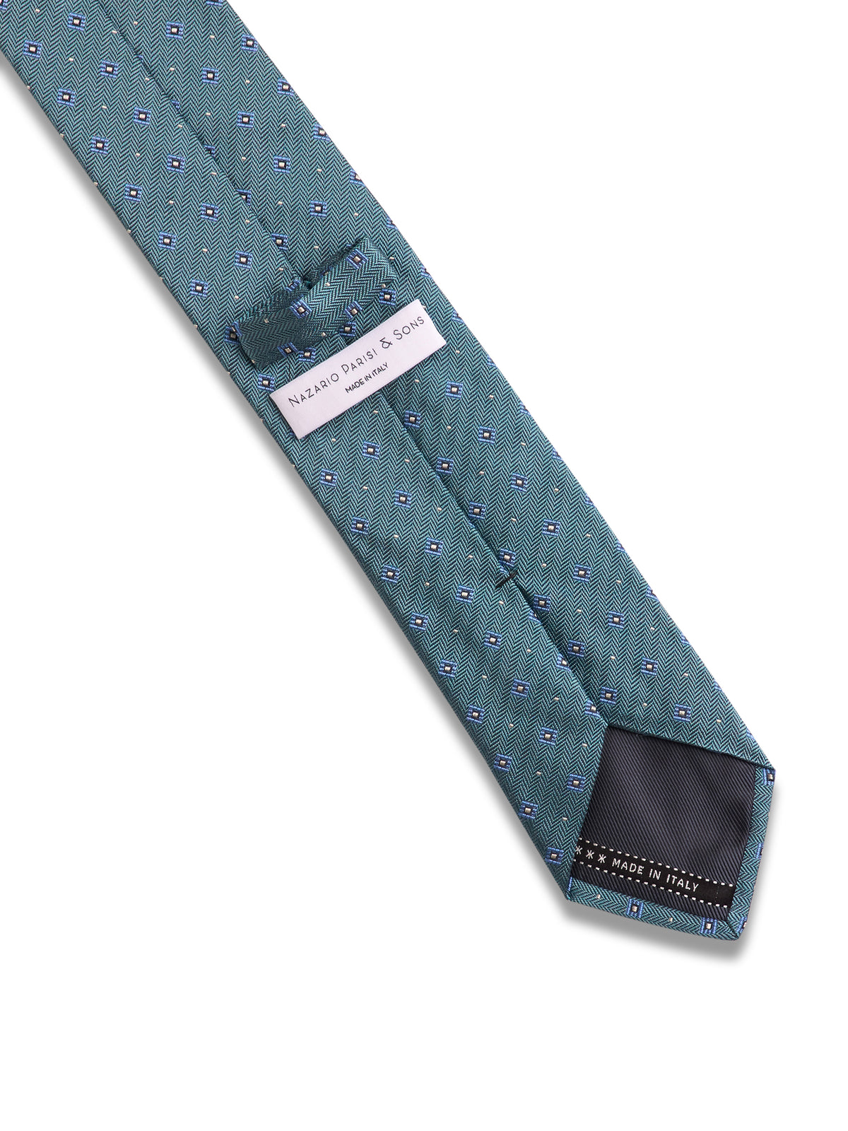 Sea Green & Blue Diamond Silk Tie
