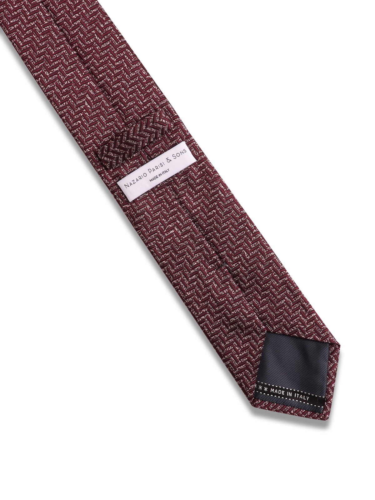Burgundy Zigzag Silk Tie