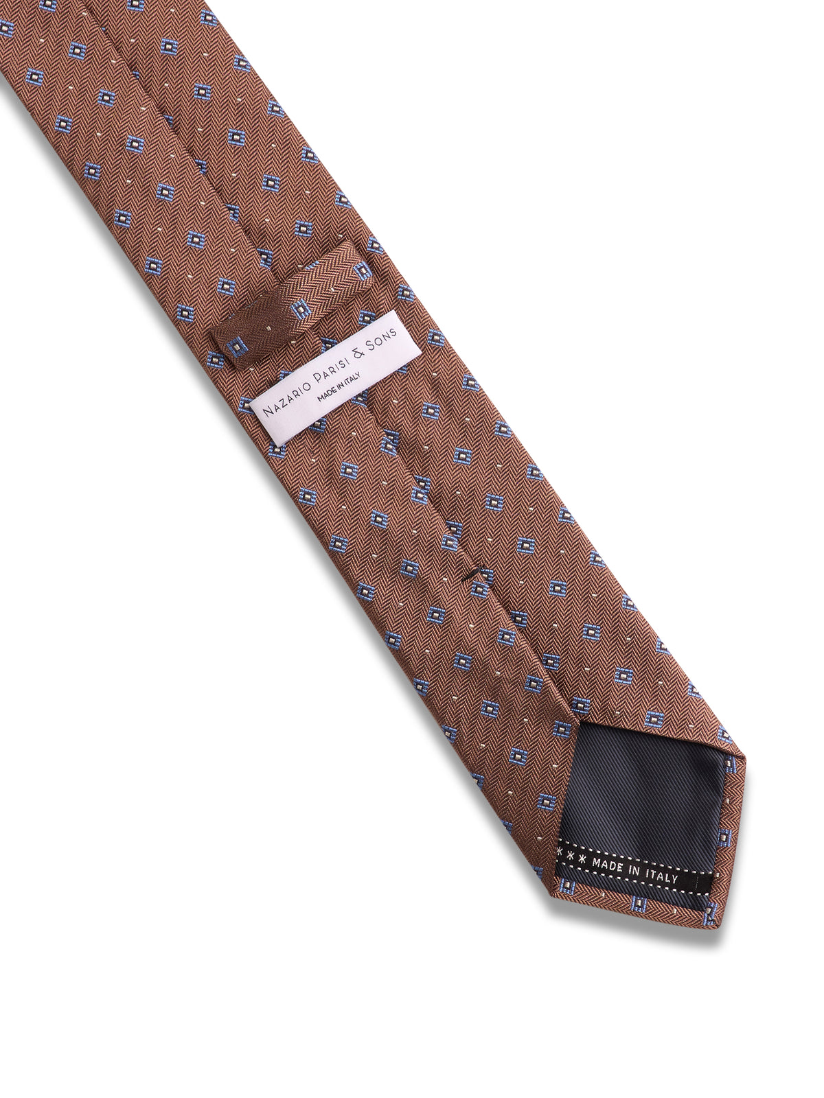 Chocolate & Blue Diamond Silk Tie