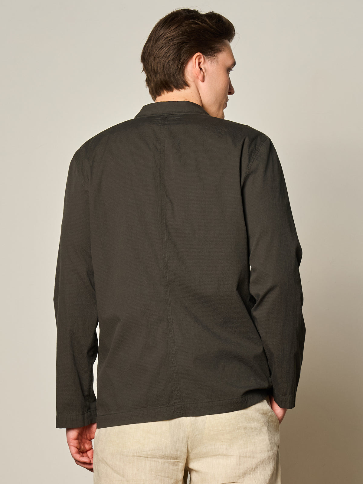 Green Seersucker Server Jacket