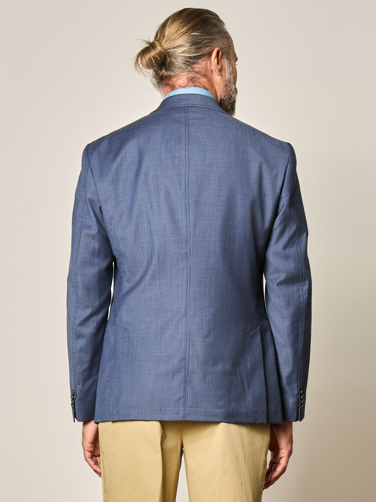 Deconstructed Navy Houndstooth Blazer