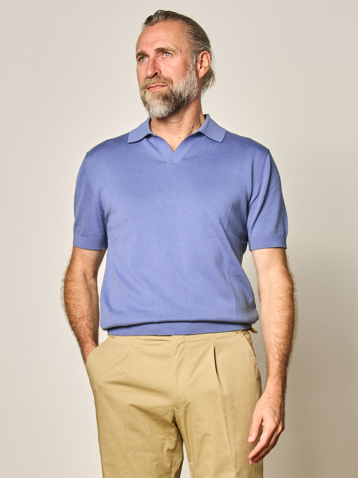 Dusty Blue Short Sleeve Polo