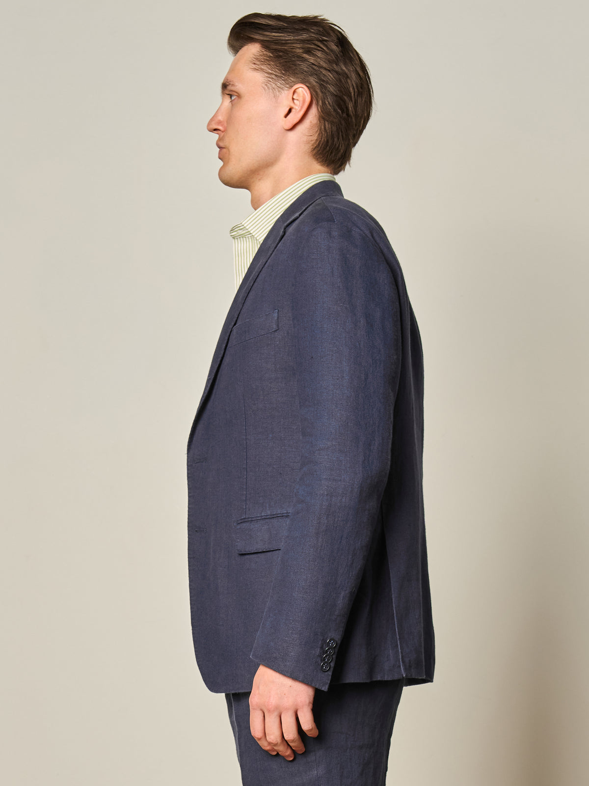 Navy Linen Blazer