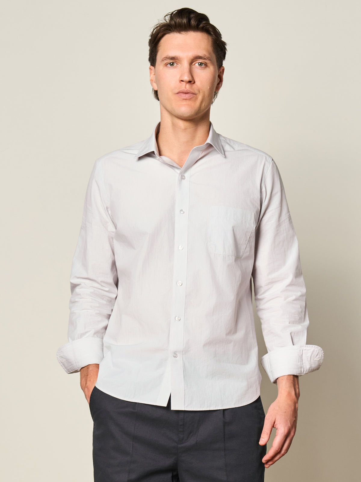 Grey Stripe Japanese Cotton Shirt