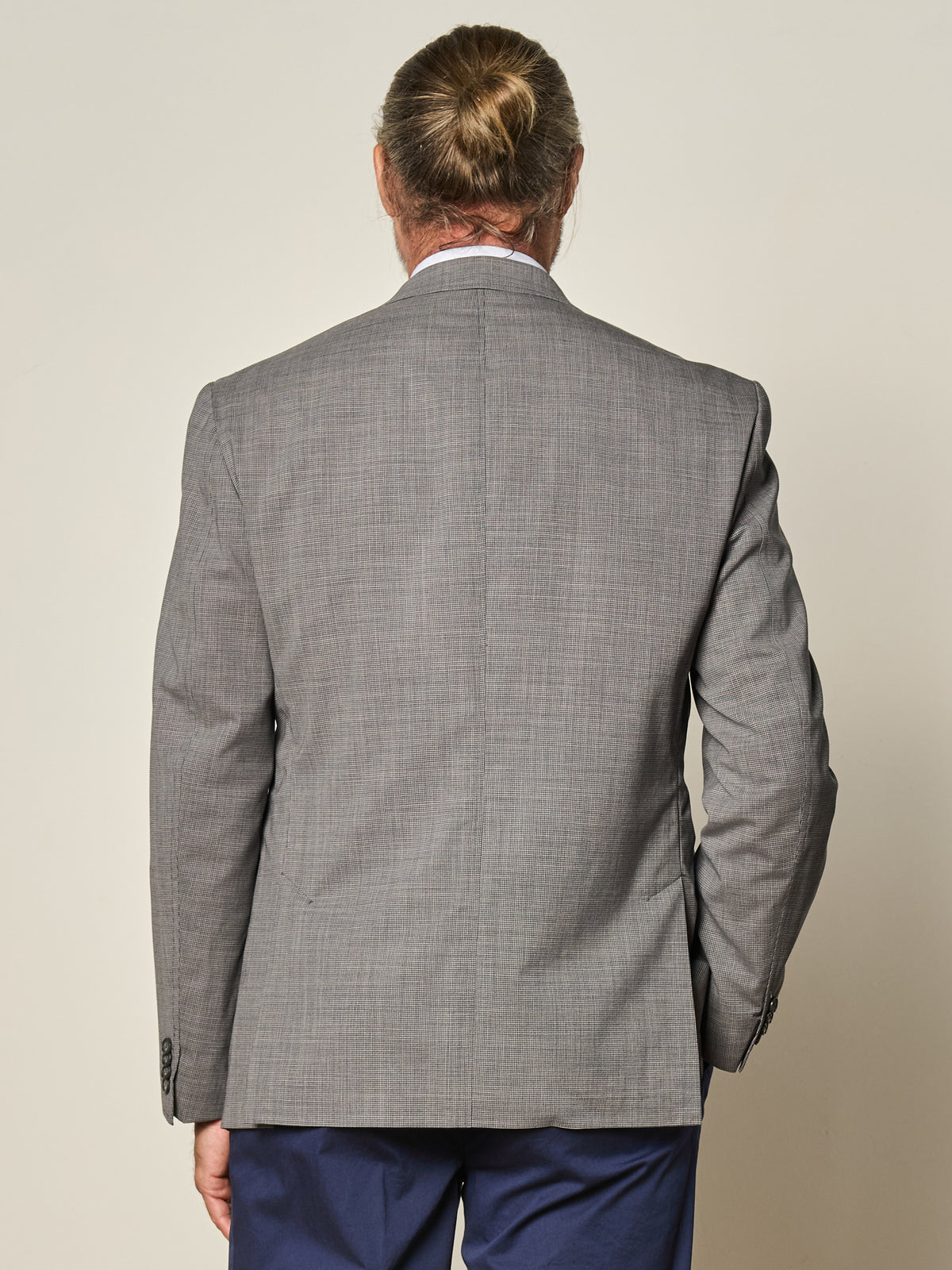 Deconstructed Grey Houndstooth Blazer