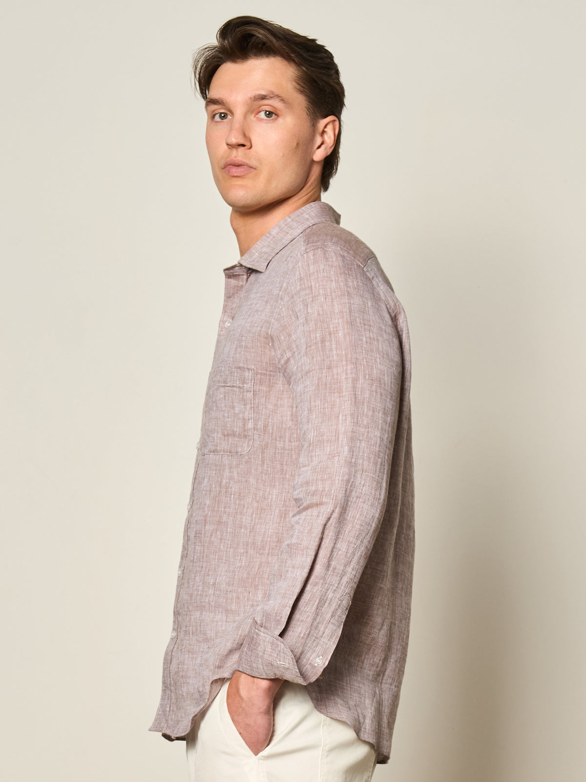 Light Brown Linen Shirt
