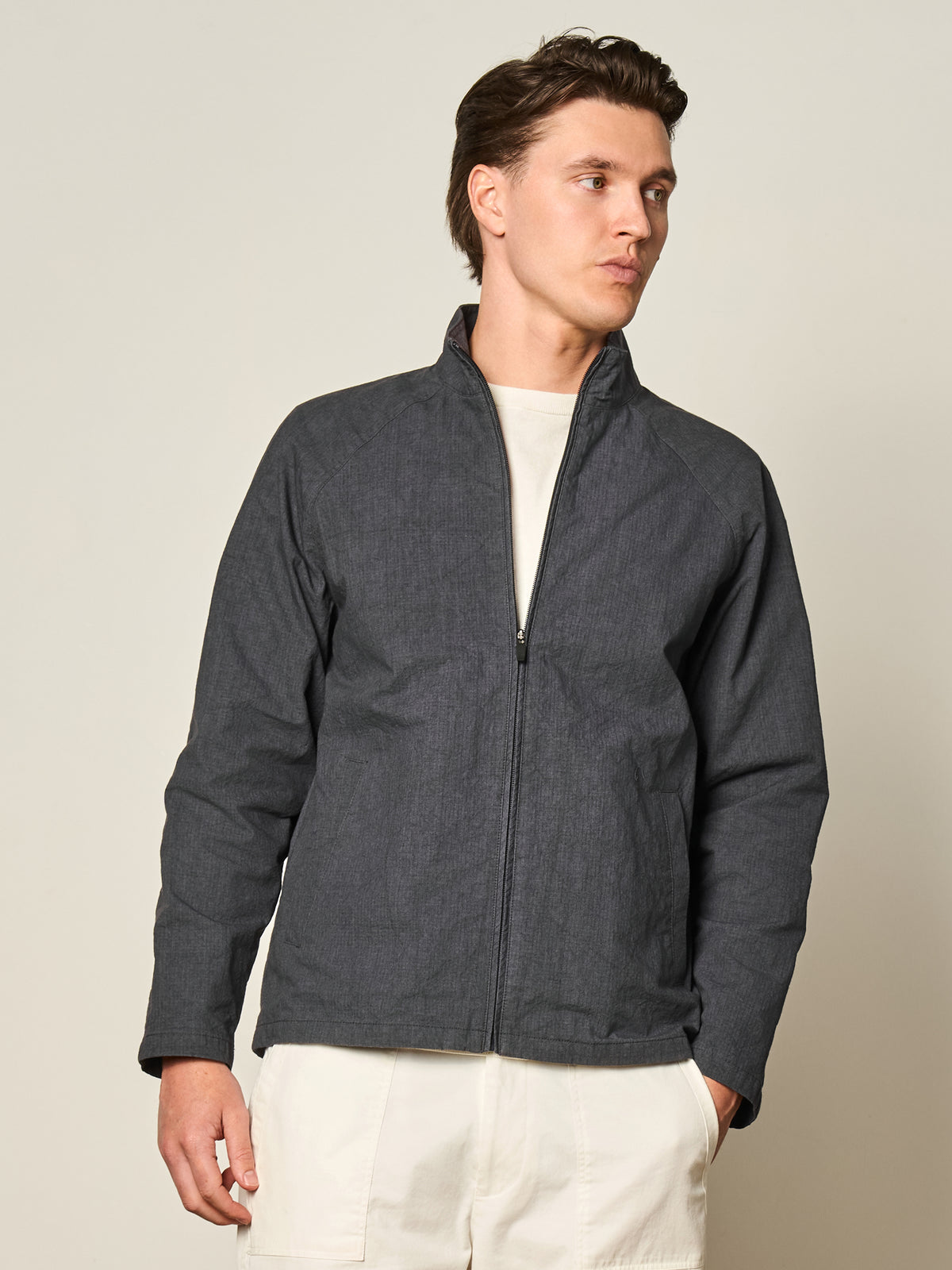 Navy Ripstop Track Jacket