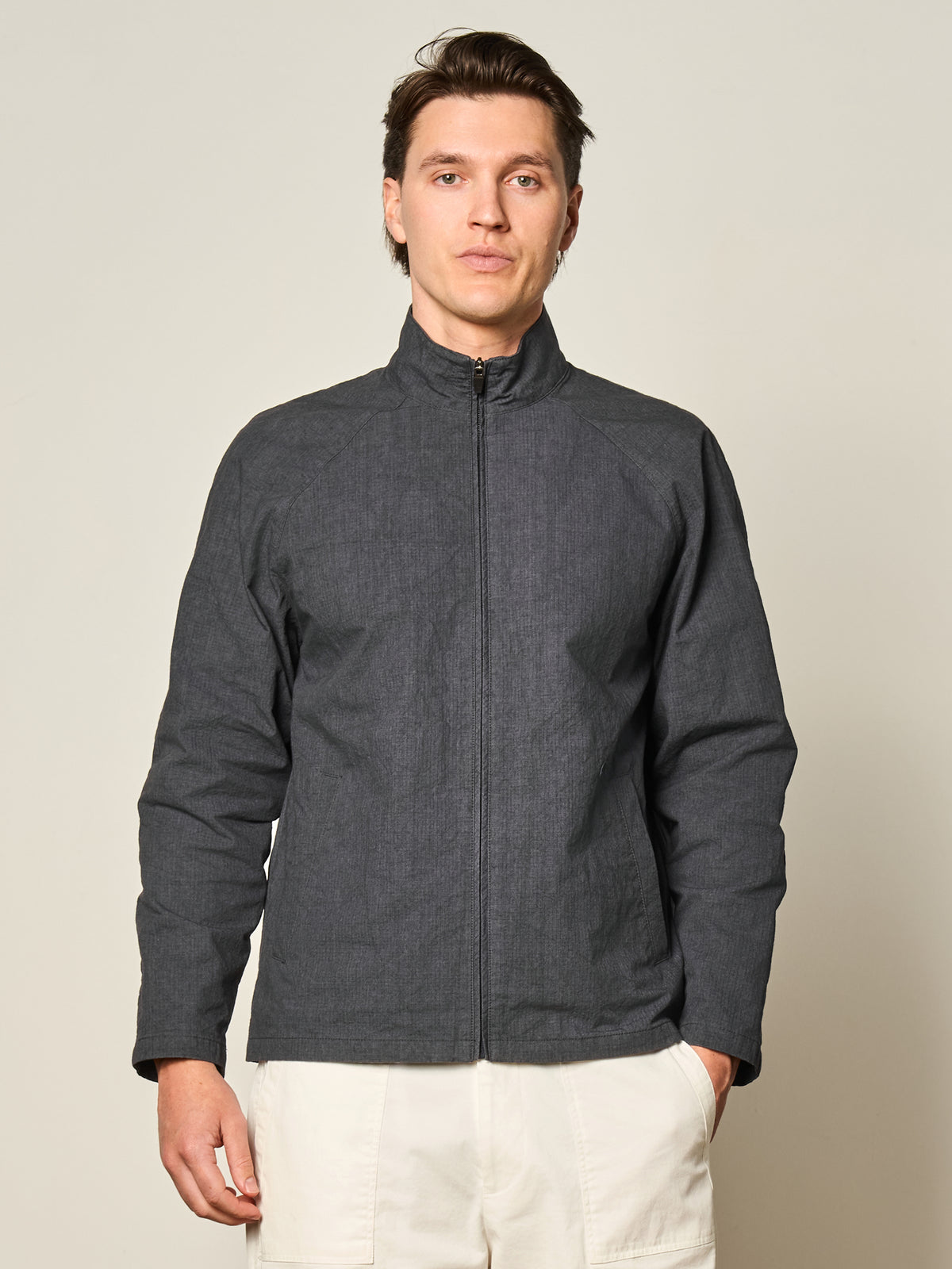 Navy Ripstop Track Jacket