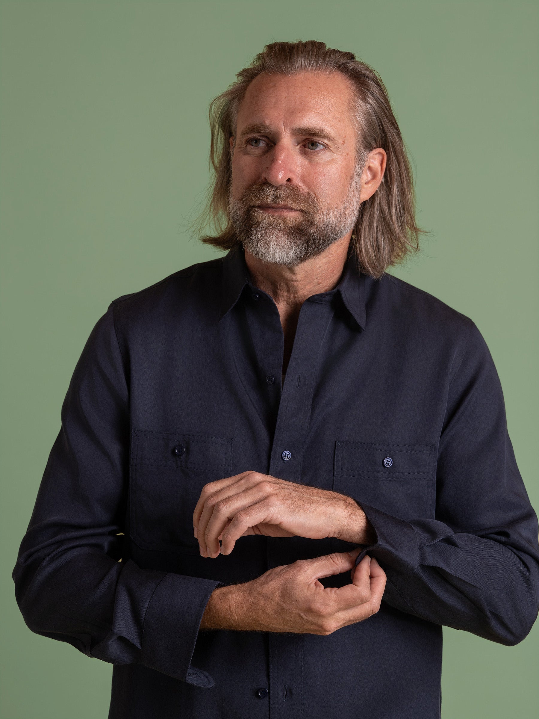 Navy Tencel Osaka Shirt