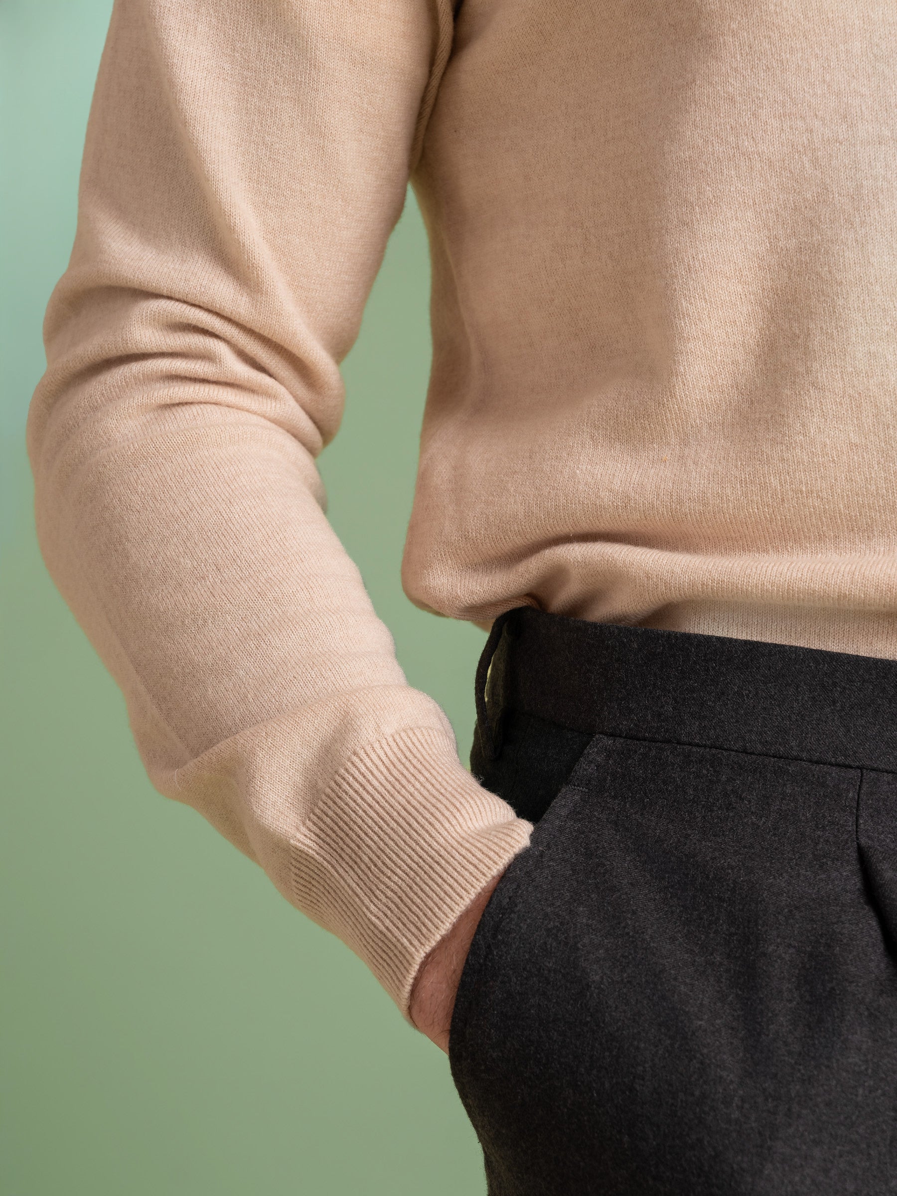 Nougat Wool Cashmere Crew