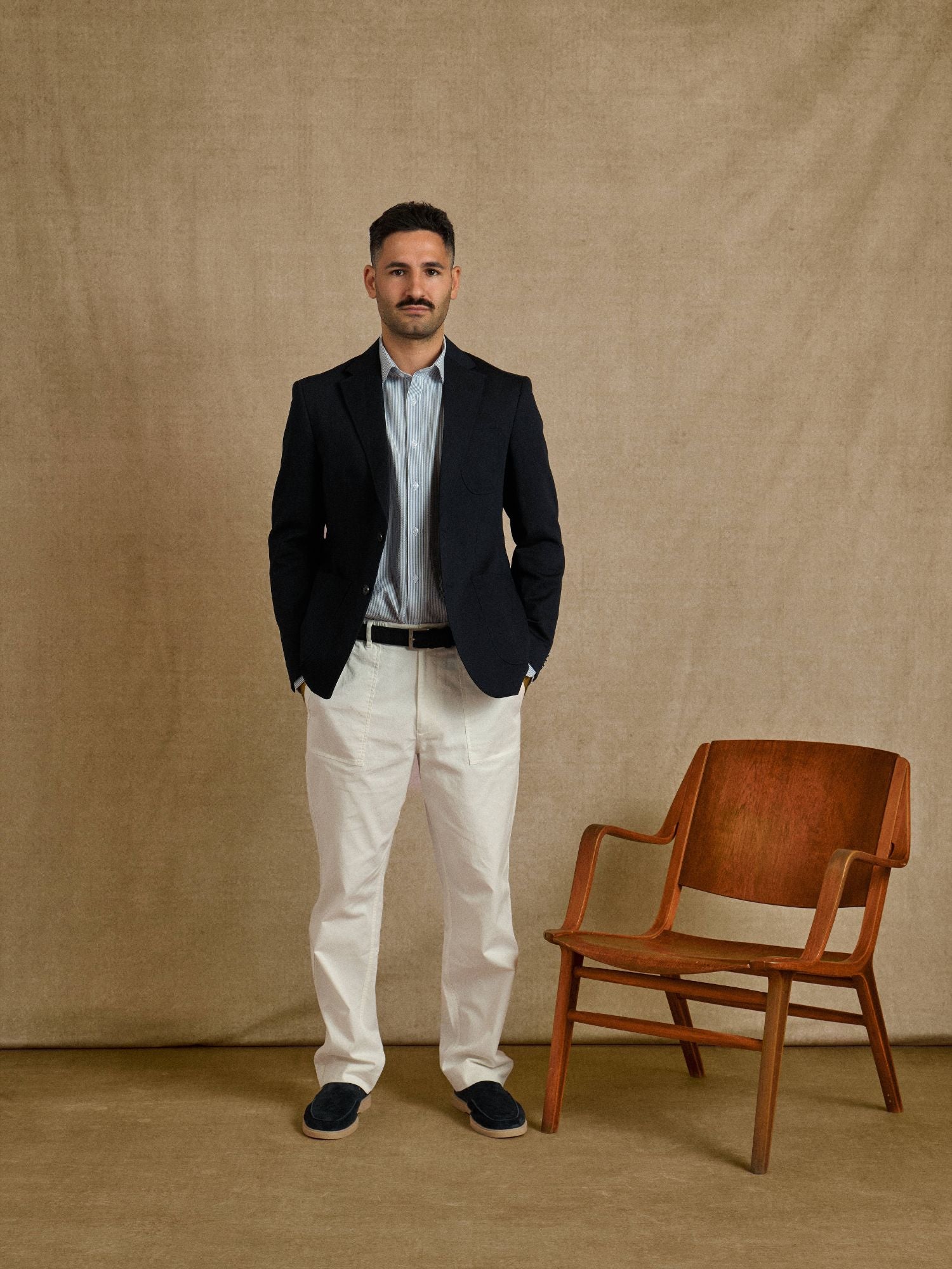 Deconstructed Navy Half-Lined Blazer