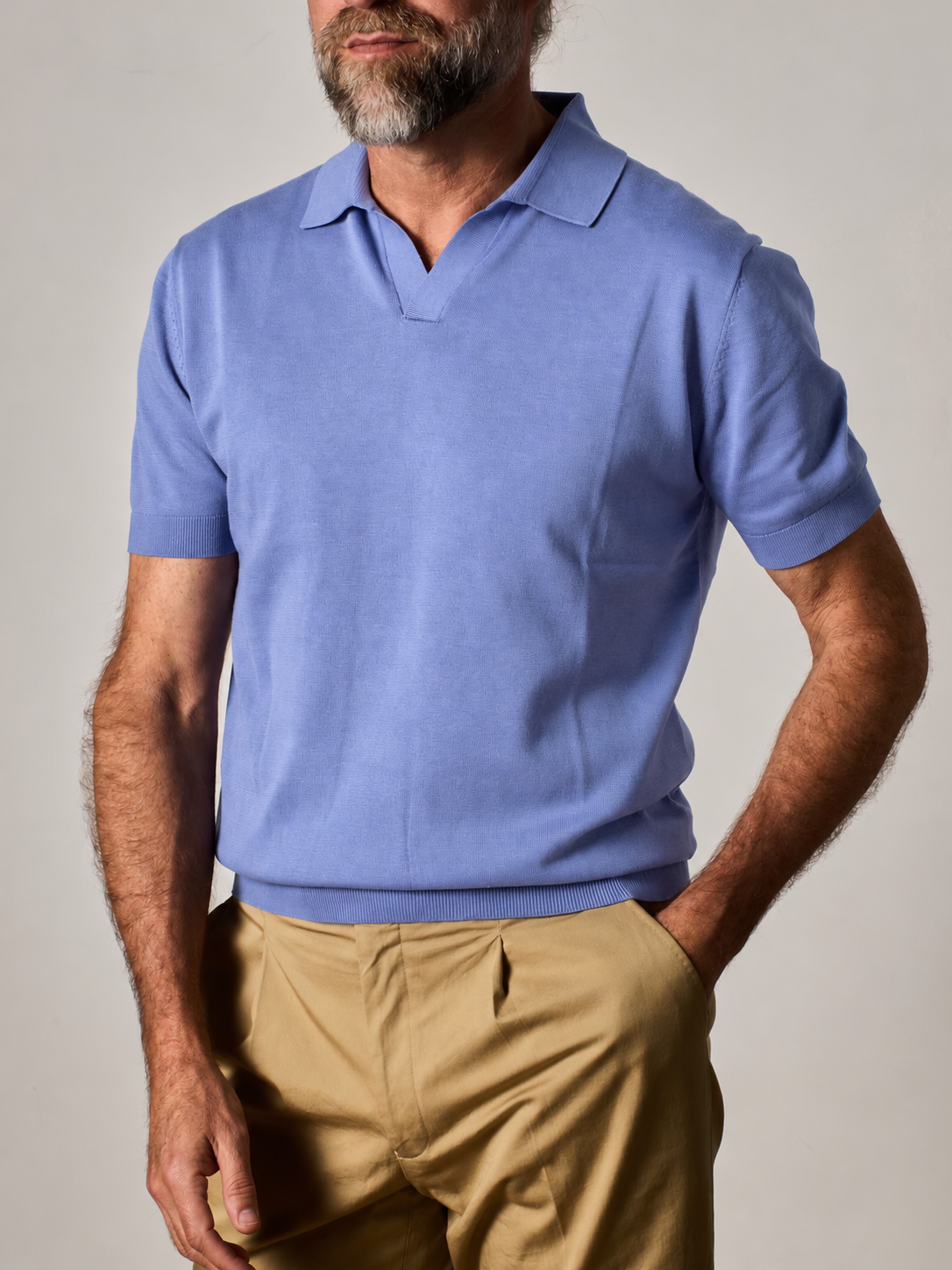 Dusty Blue Short Sleeve Polo