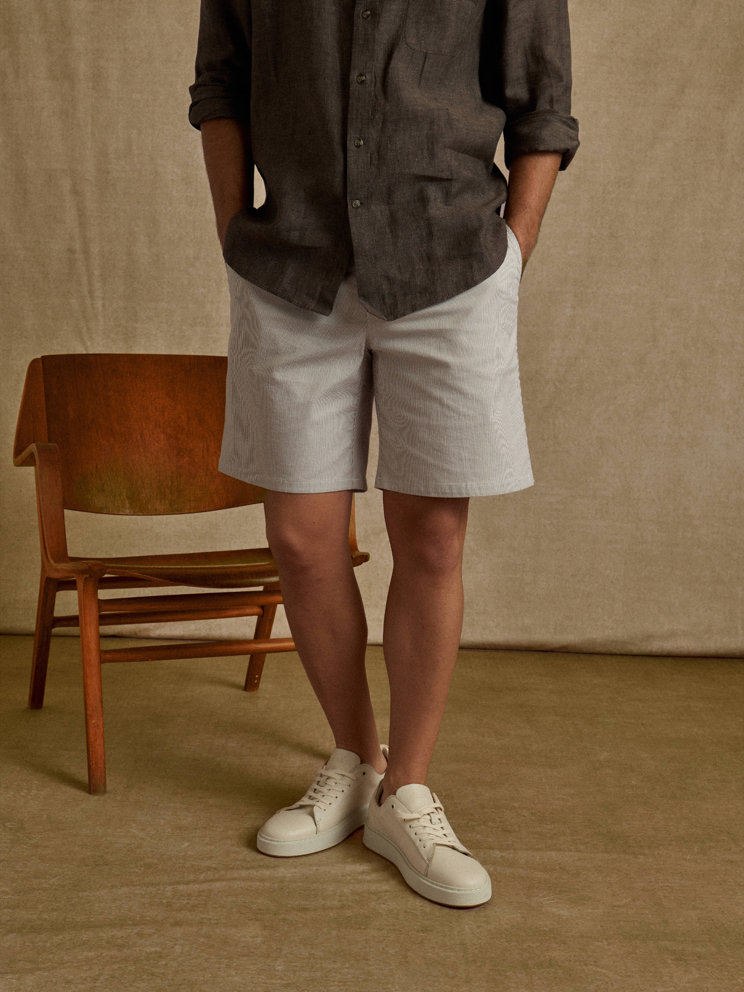 Sand Stripe Bermuda Shorts