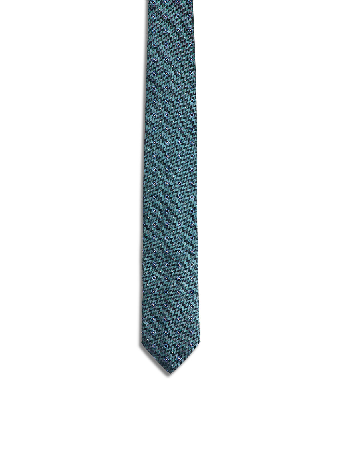 Sea Green & Blue Diamond Silk Tie