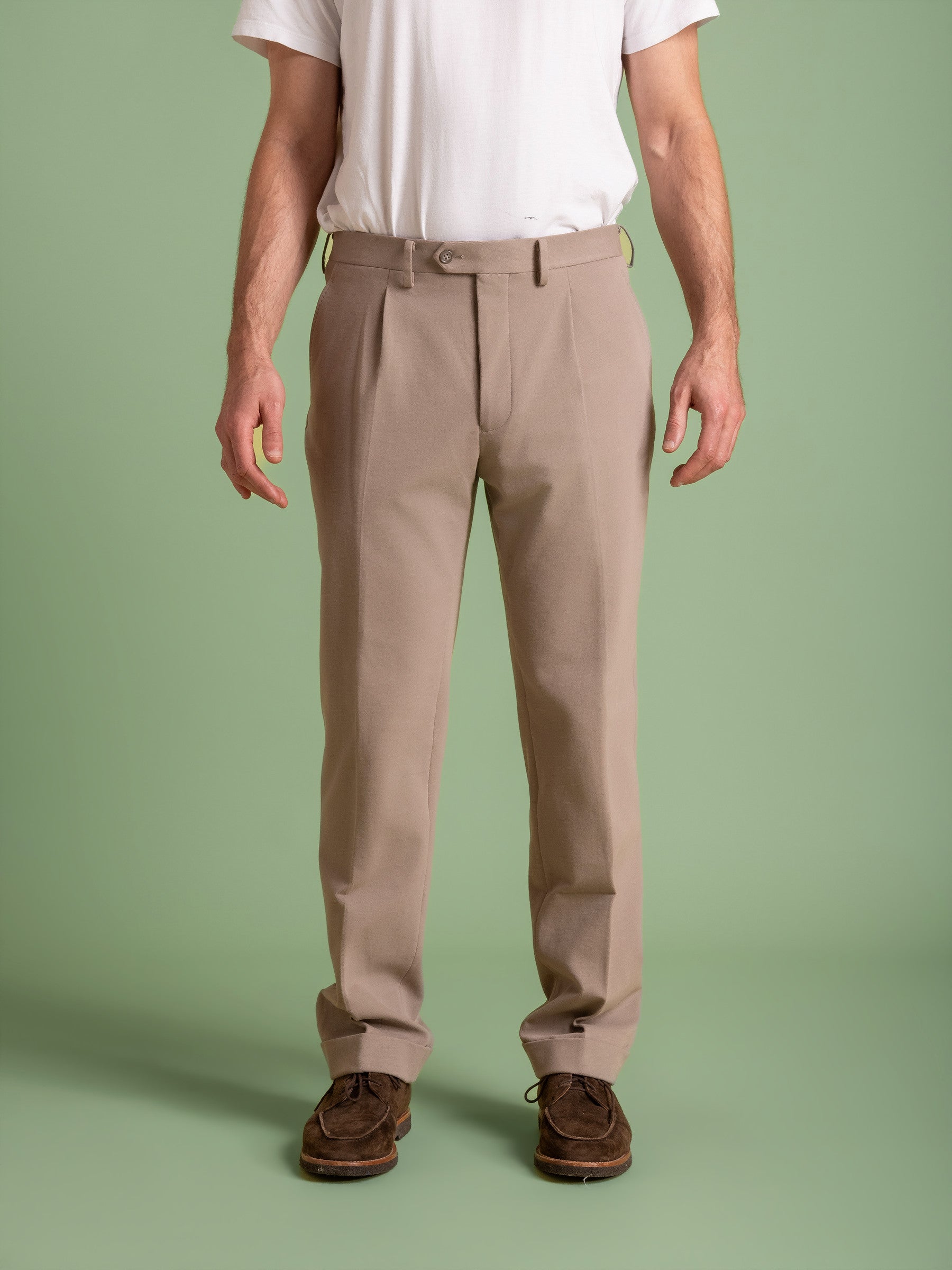 Taupe Pleated Trouser