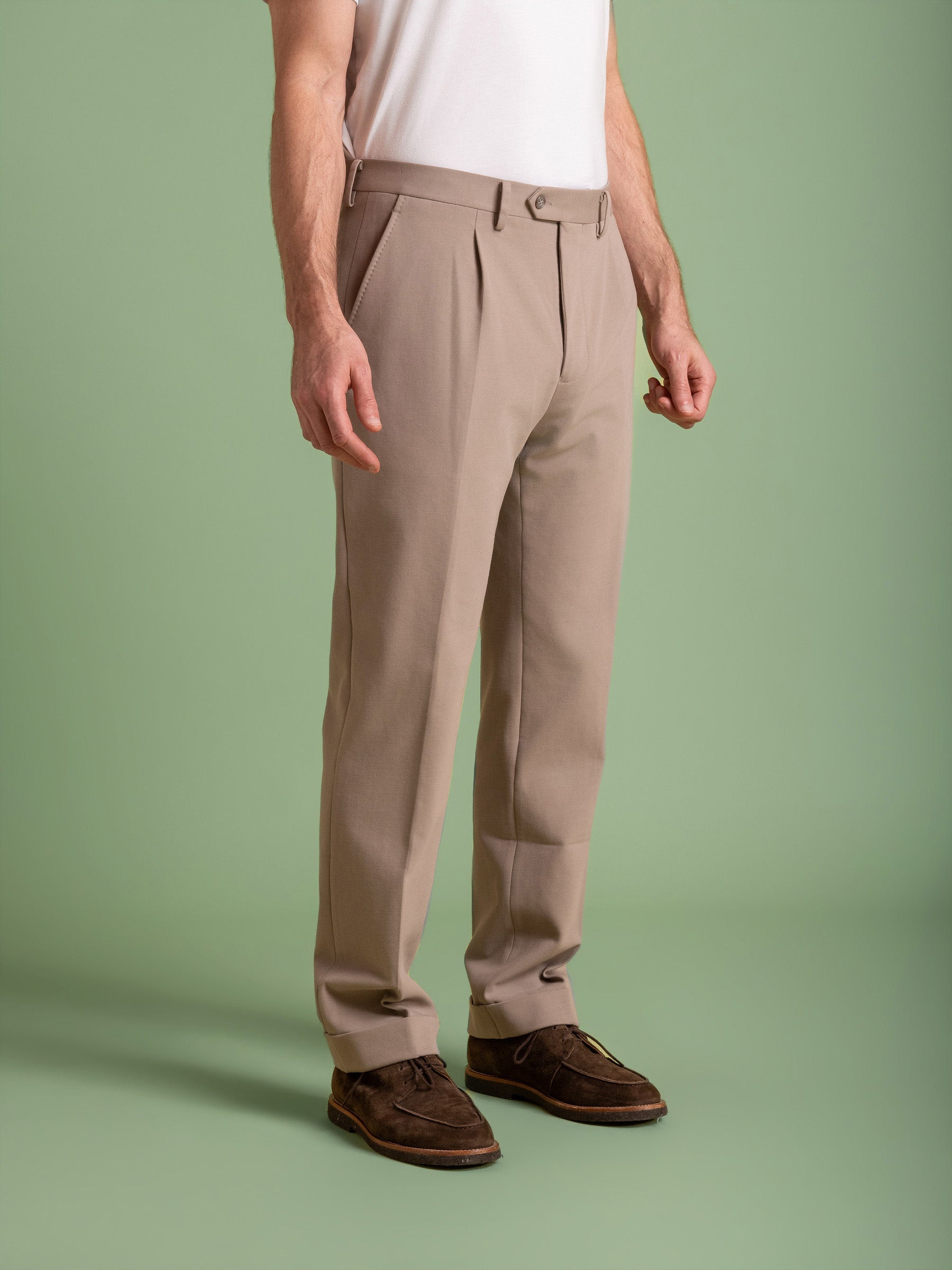 Taupe Pleated Trouser