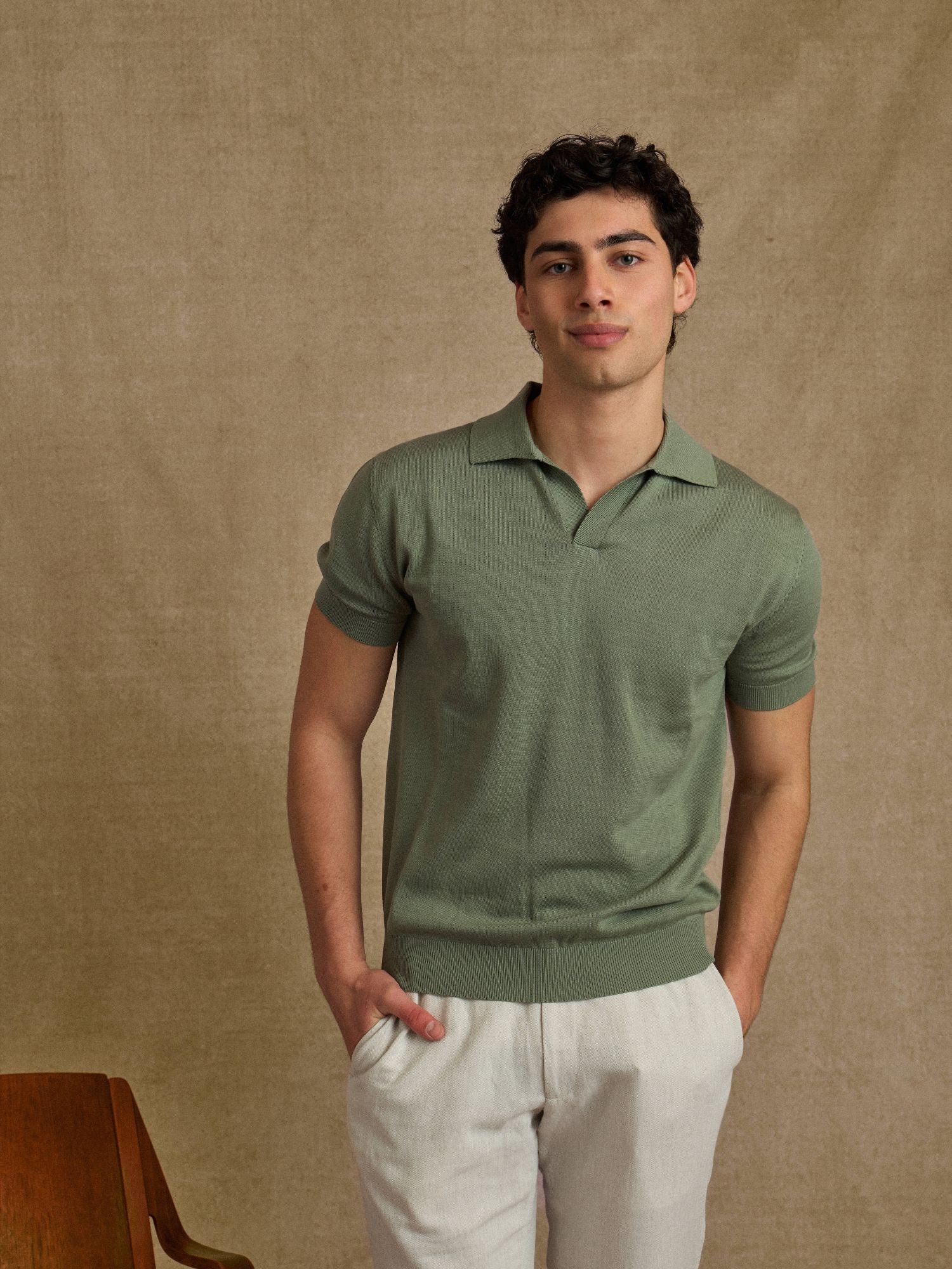 Sage Green Short Sleeve Polo