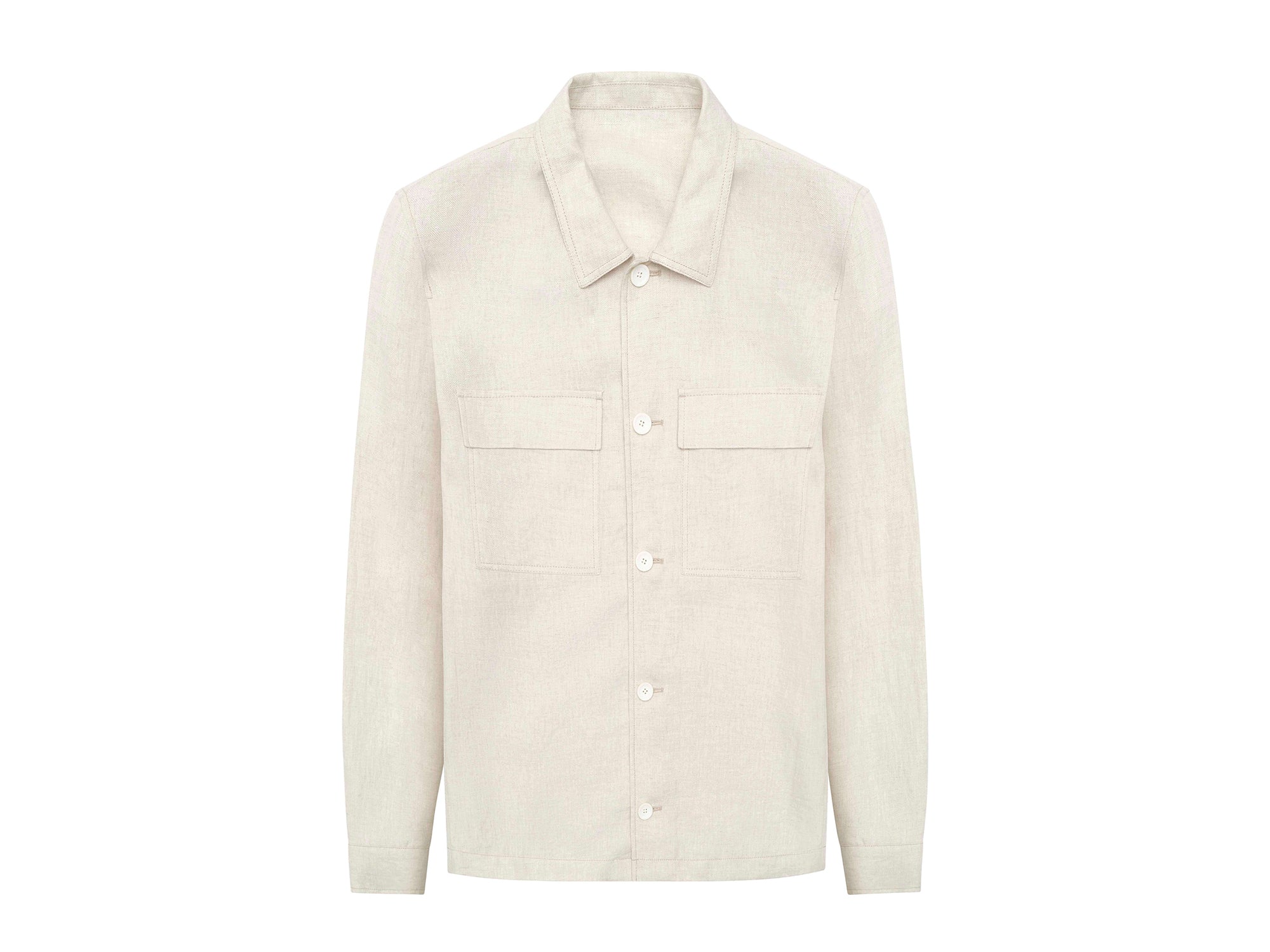 Beige Linen Overshirt - Nazario Parisi & Sons