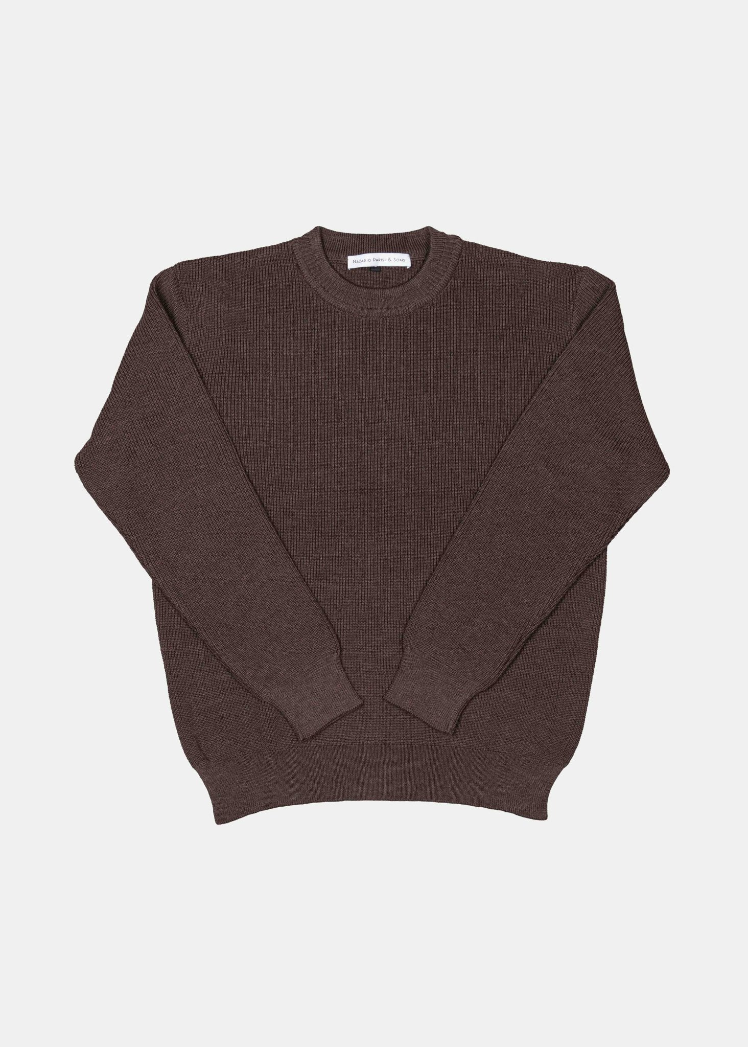 Brown Melange Fisherman Rib Knit - Nazario Parisi & Sons