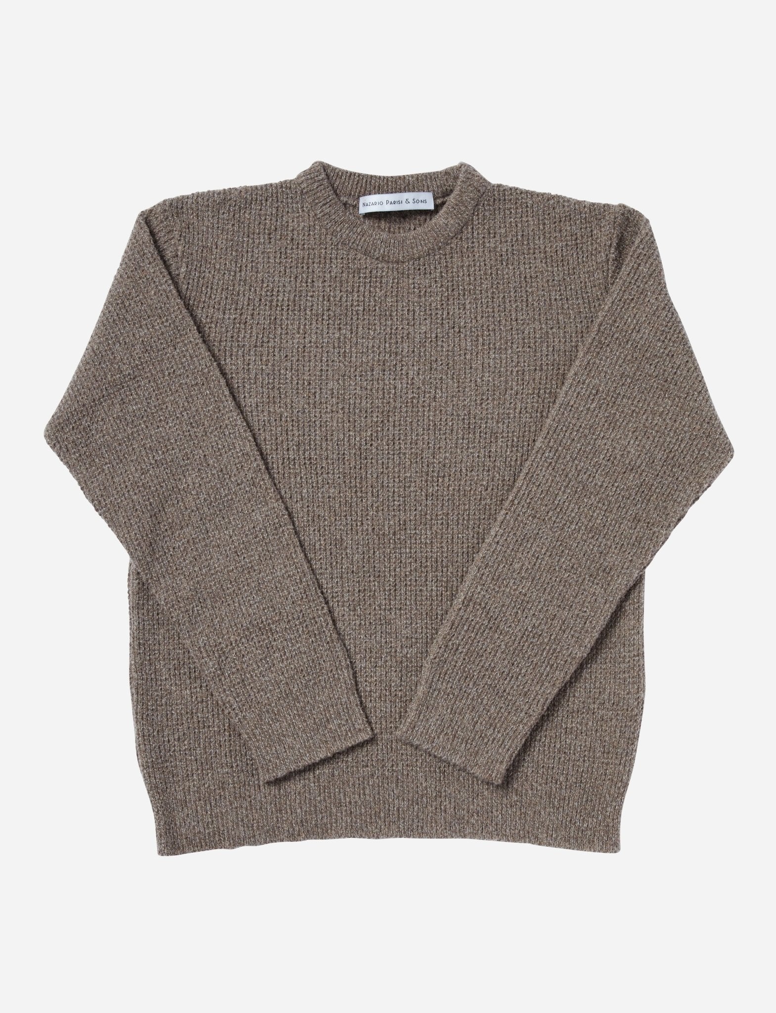 Camel Honeycomb Brushed Wool Knit - Nazario Parisi & Sons