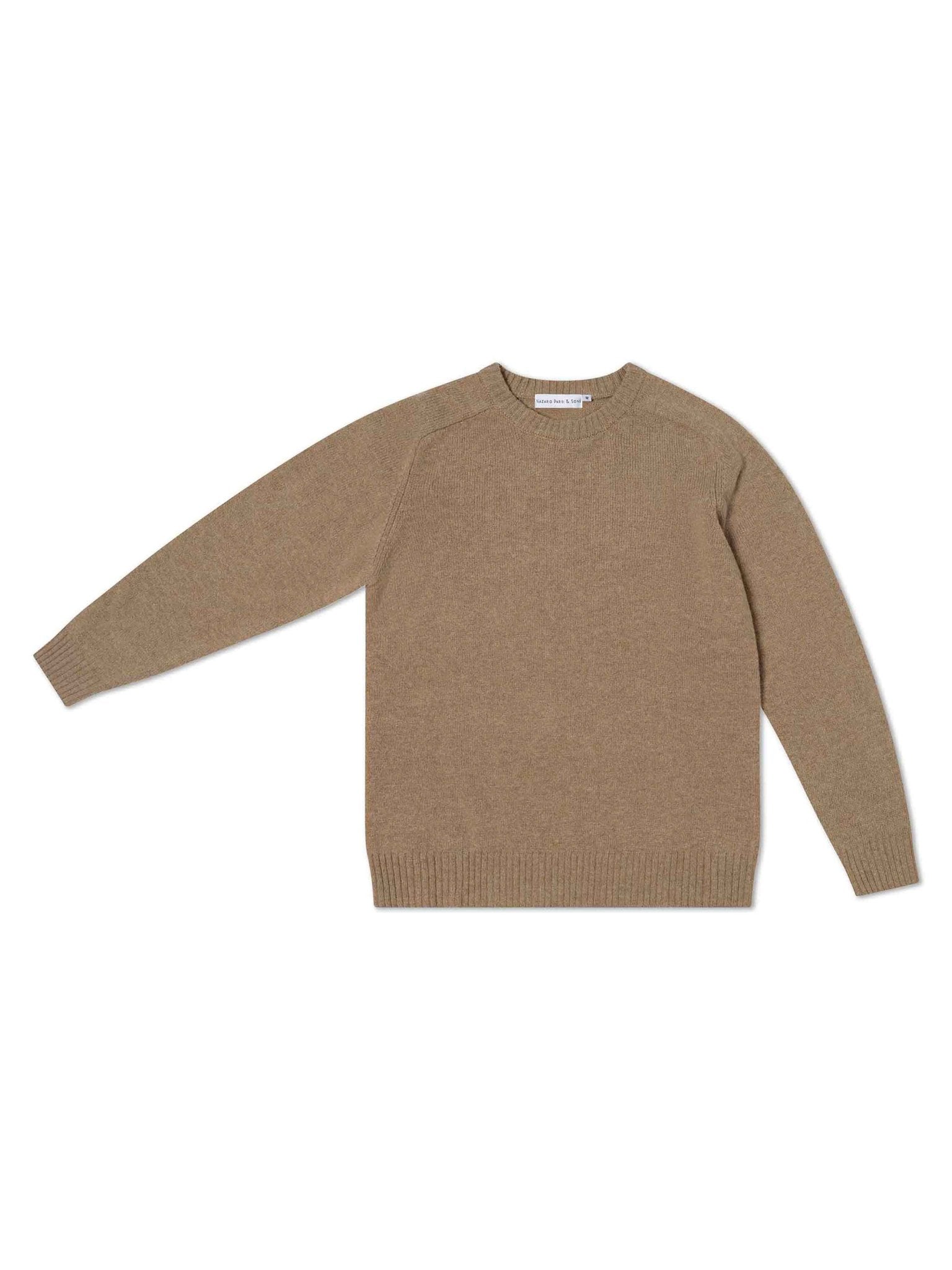 Camel Saddle Shoulder Crew Knit - Nazario Parisi & Sons