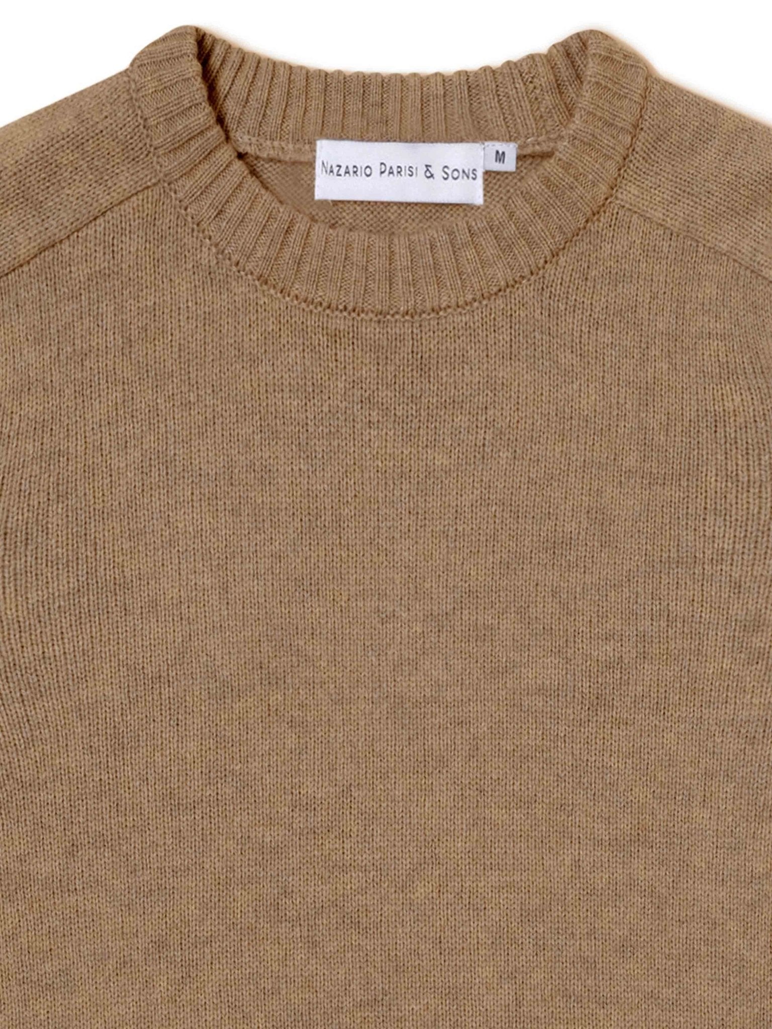 Camel Saddle Shoulder Crew Knit - Nazario Parisi & Sons