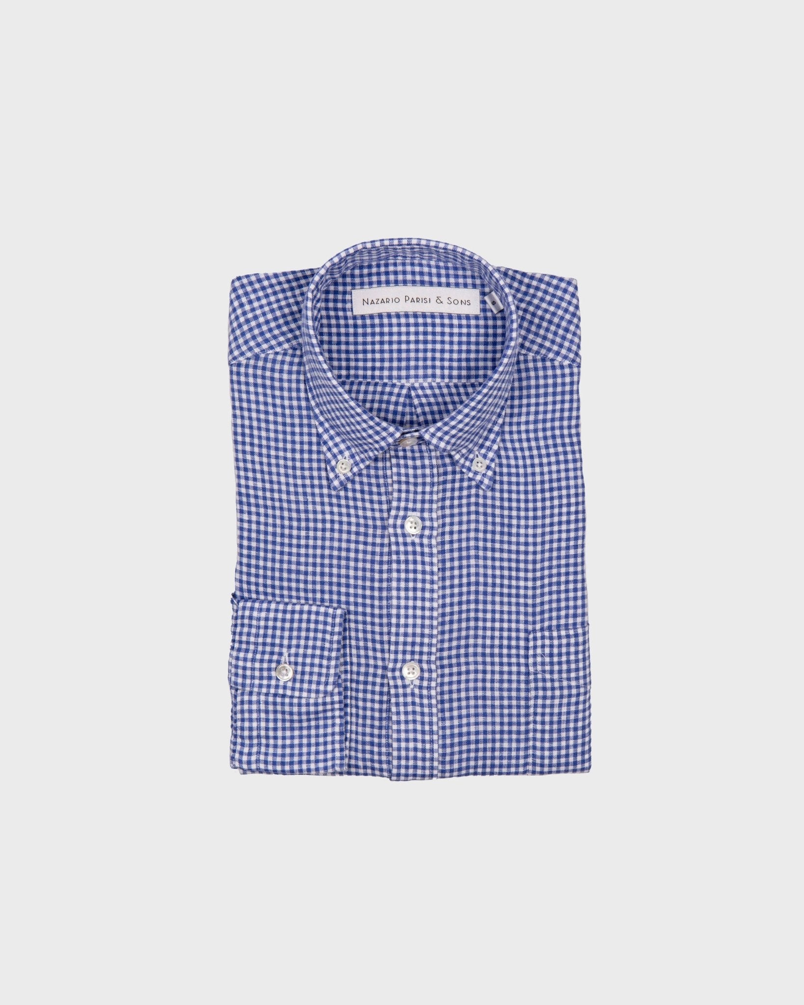 Capri Blue Check Linen Shirt - Nazario Parisi & Sons