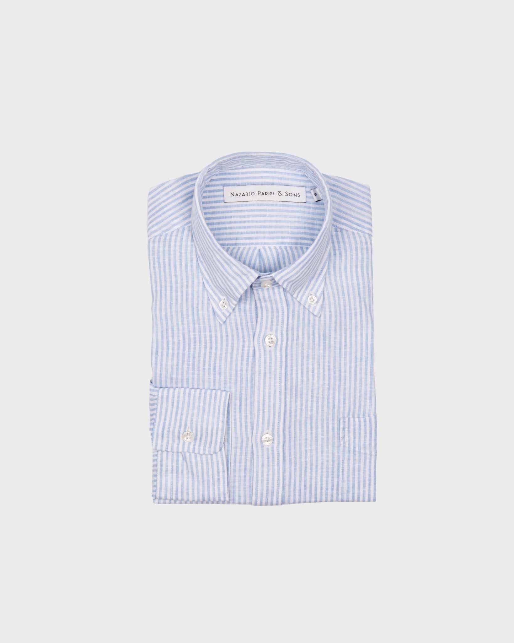 Capri Light Blue Stripe Linen Shirt - Nazario Parisi & Sons