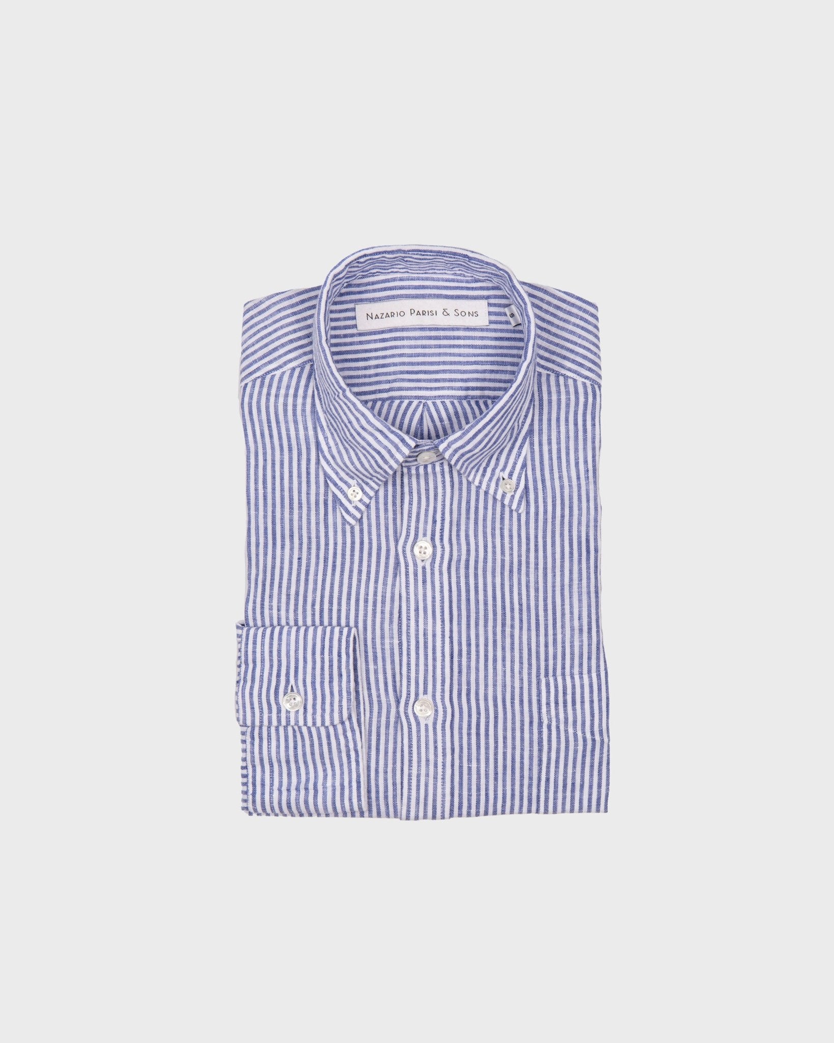 Capri Navy Stripe Linen Shirt - Nazario Parisi & Sons