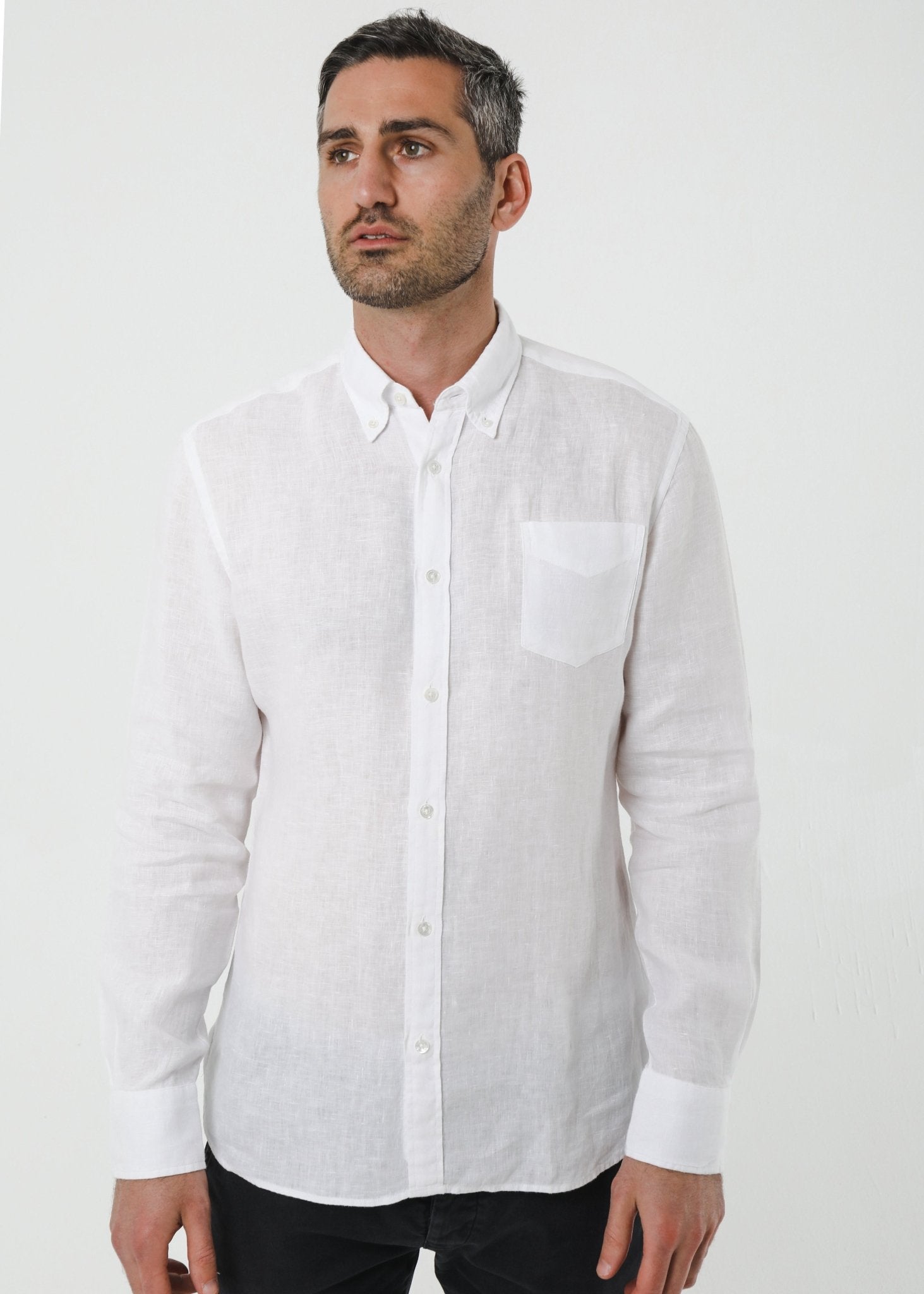 Capri White Linen Shirt - Nazario Parisi & Sons