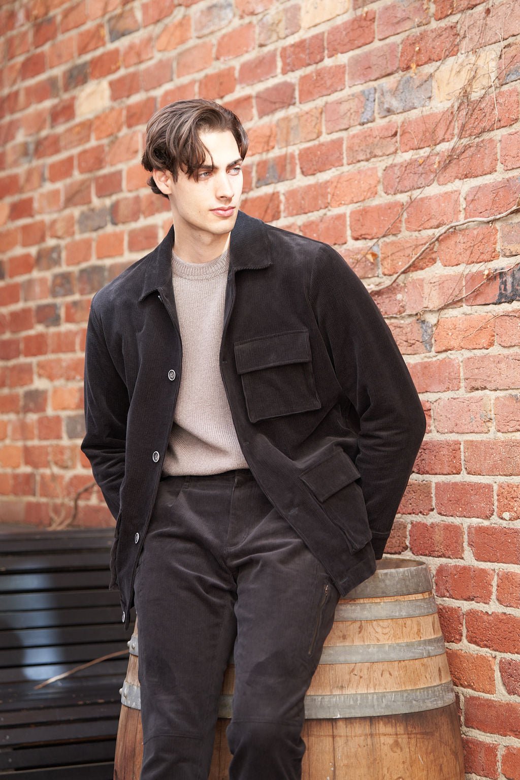 Charcoal Brooklyn Cord Jacket - Nazario Parisi & Sons