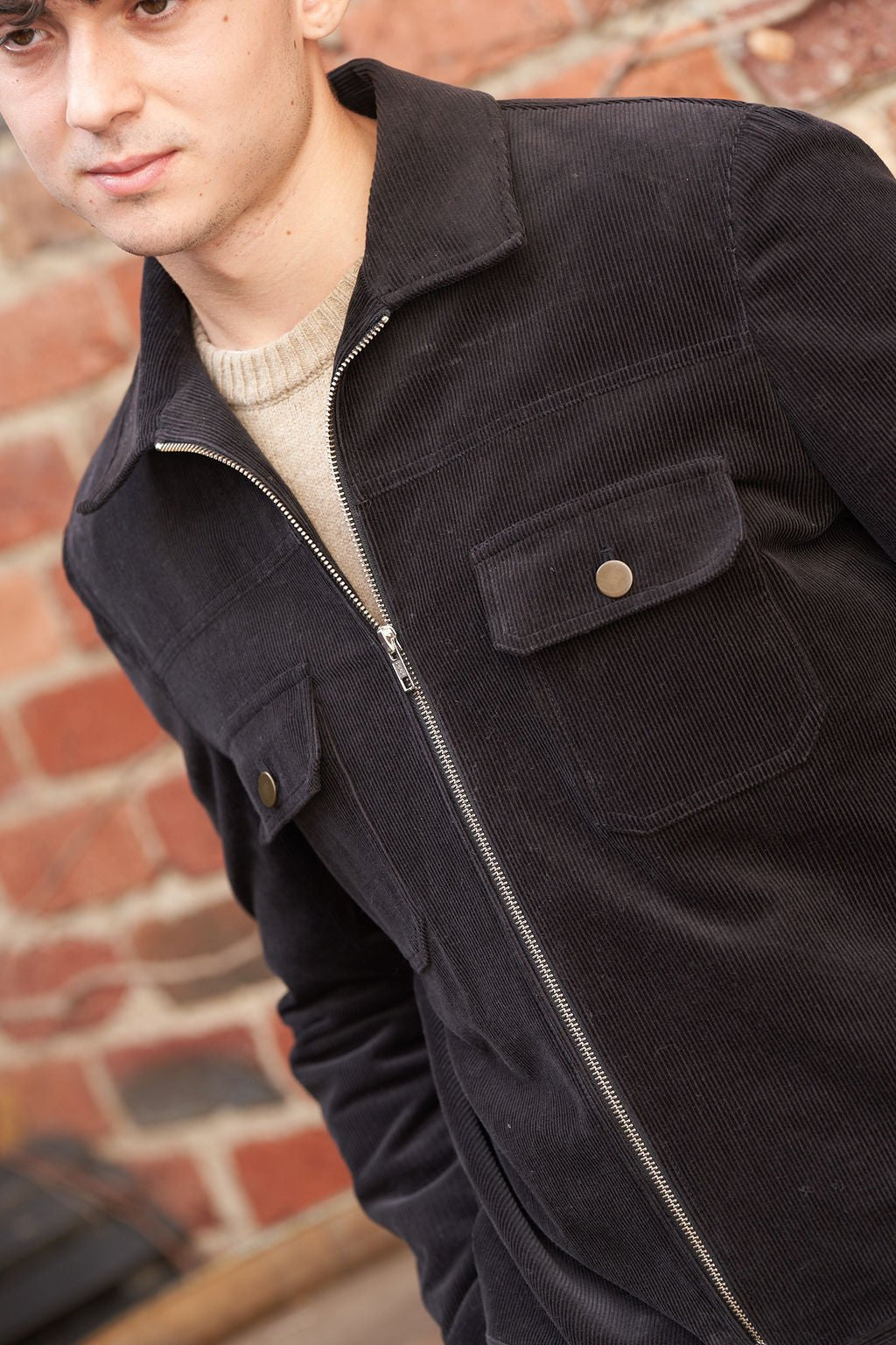 Charcoal Cord Trucker Jacket - Nazario Parisi & Sons