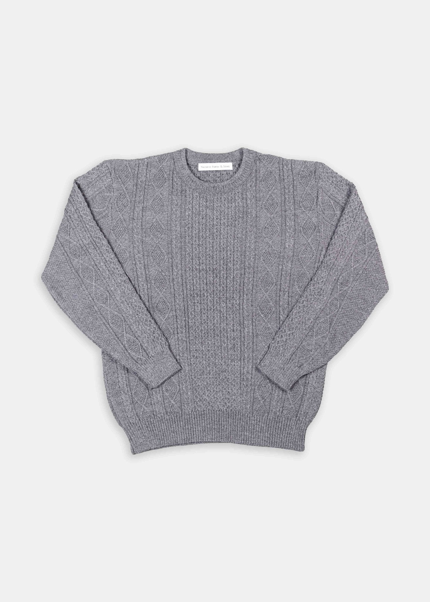 Charcoal Honeycomb Cable Knit - Nazario Parisi & Sons