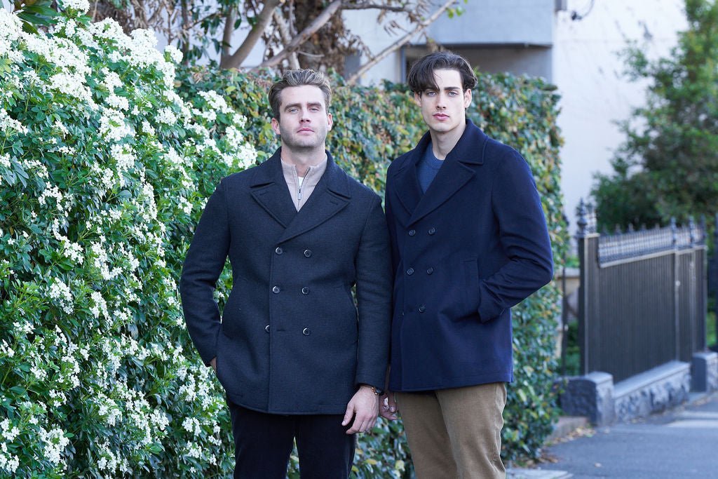 Charcoal Pea Coat - Nazario Parisi & Sons