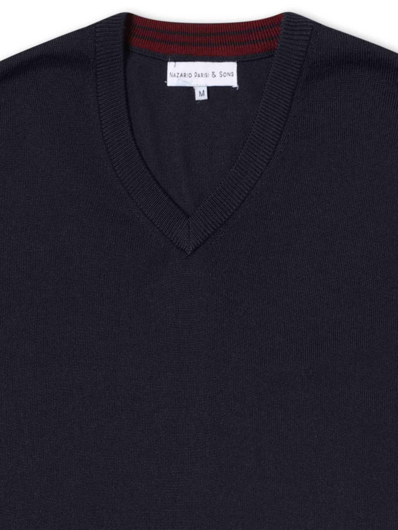 Charcoal V - Neck Merino Knit - Nazario Parisi & Sons