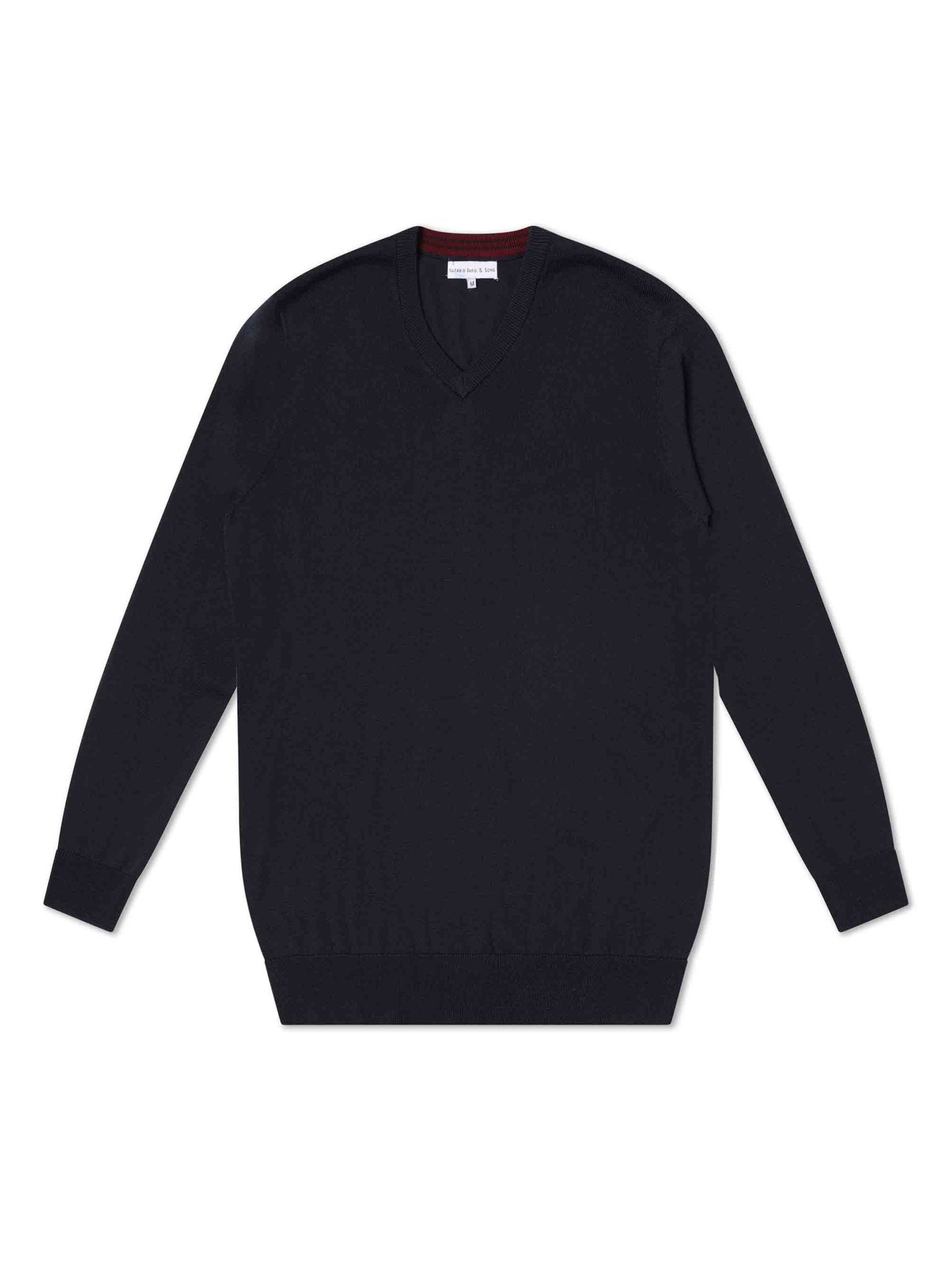 Charcoal V - Neck Merino Knit - Nazario Parisi & Sons