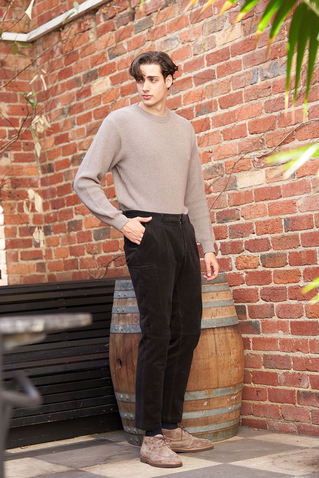 Charcoal Zip Cord Pant - Nazario Parisi & Sons