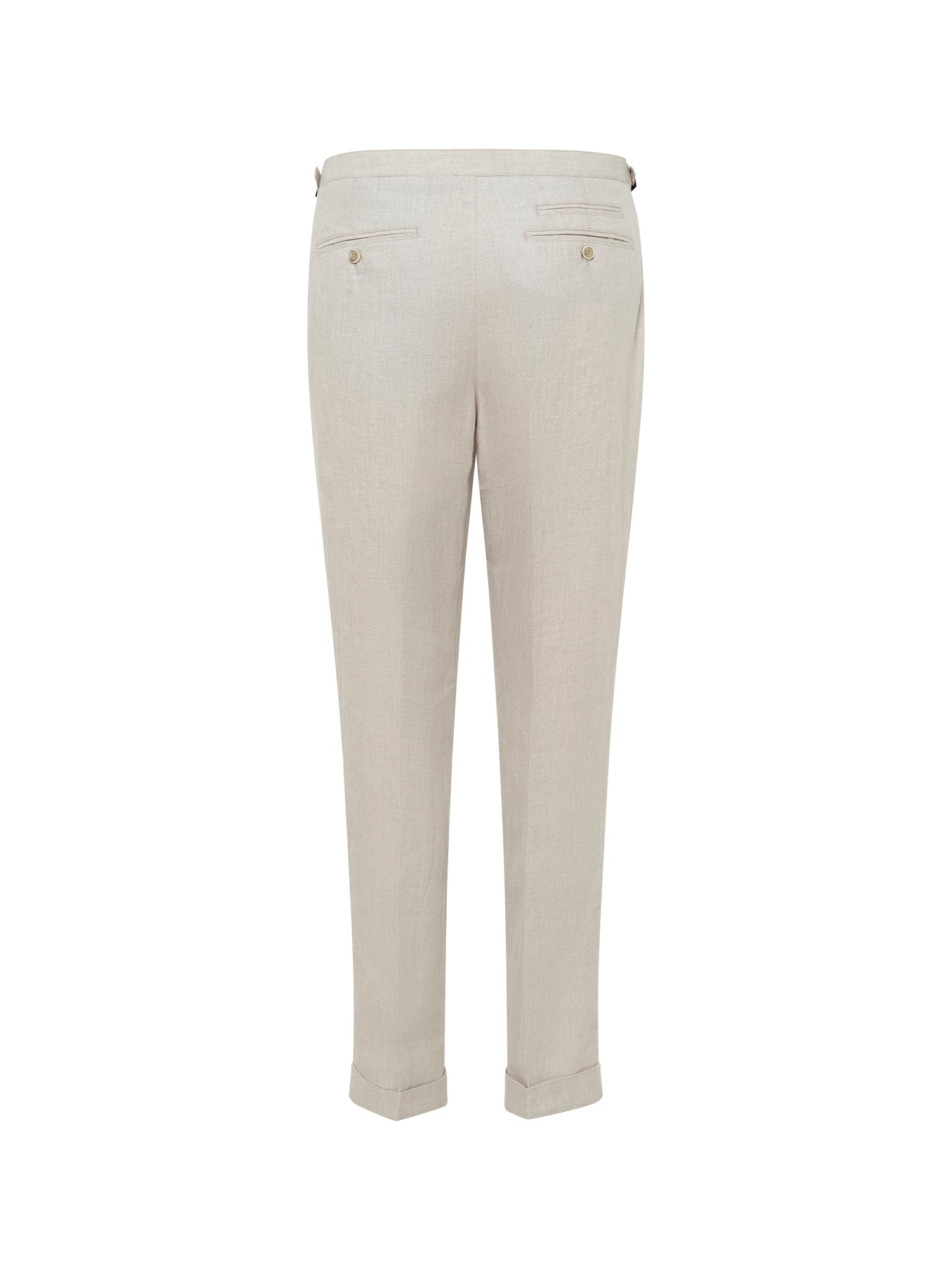 Cuffed Sidetab Stone Linen Trouser - Nazario Parisi & Sons