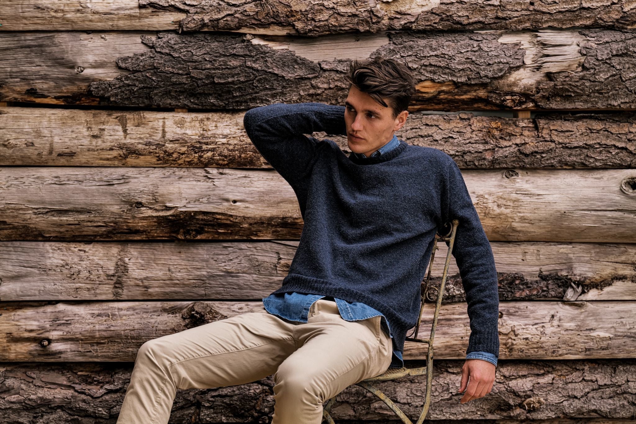 Denim Brushed Wool Knit - Nazario Parisi & Sons