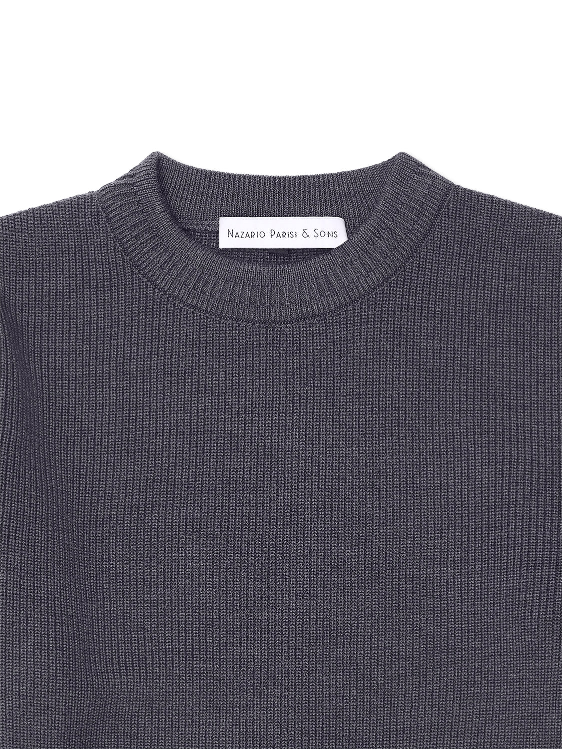 Denim Fisherman Rib Knit - Nazario Parisi & Sons