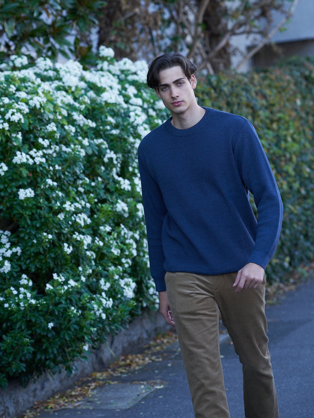 Denim Fisherman Rib Knit - Nazario Parisi & Sons