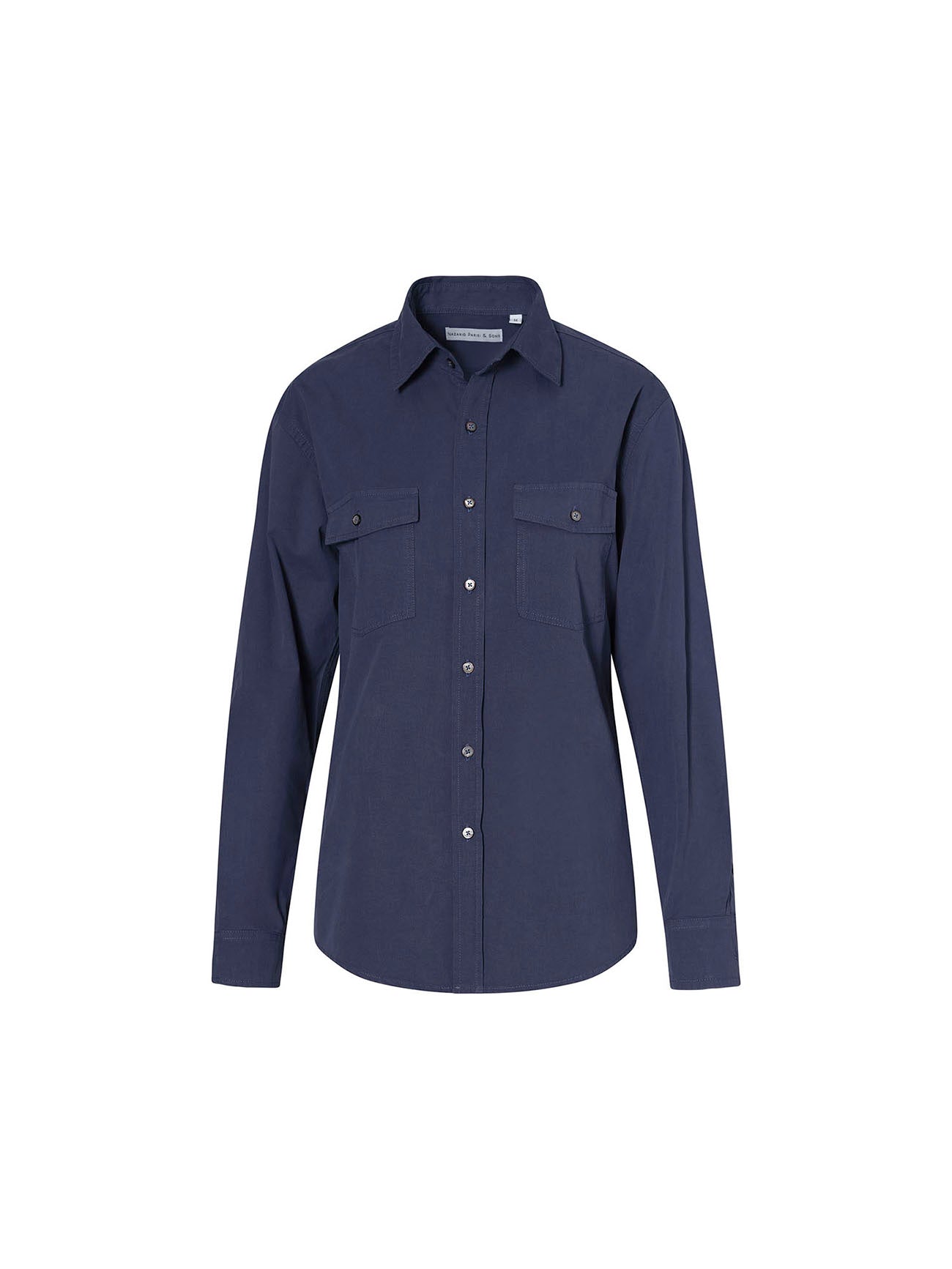 Fitzroy Blue Cotton Poplin Shirt - Nazario Parisi & Sons